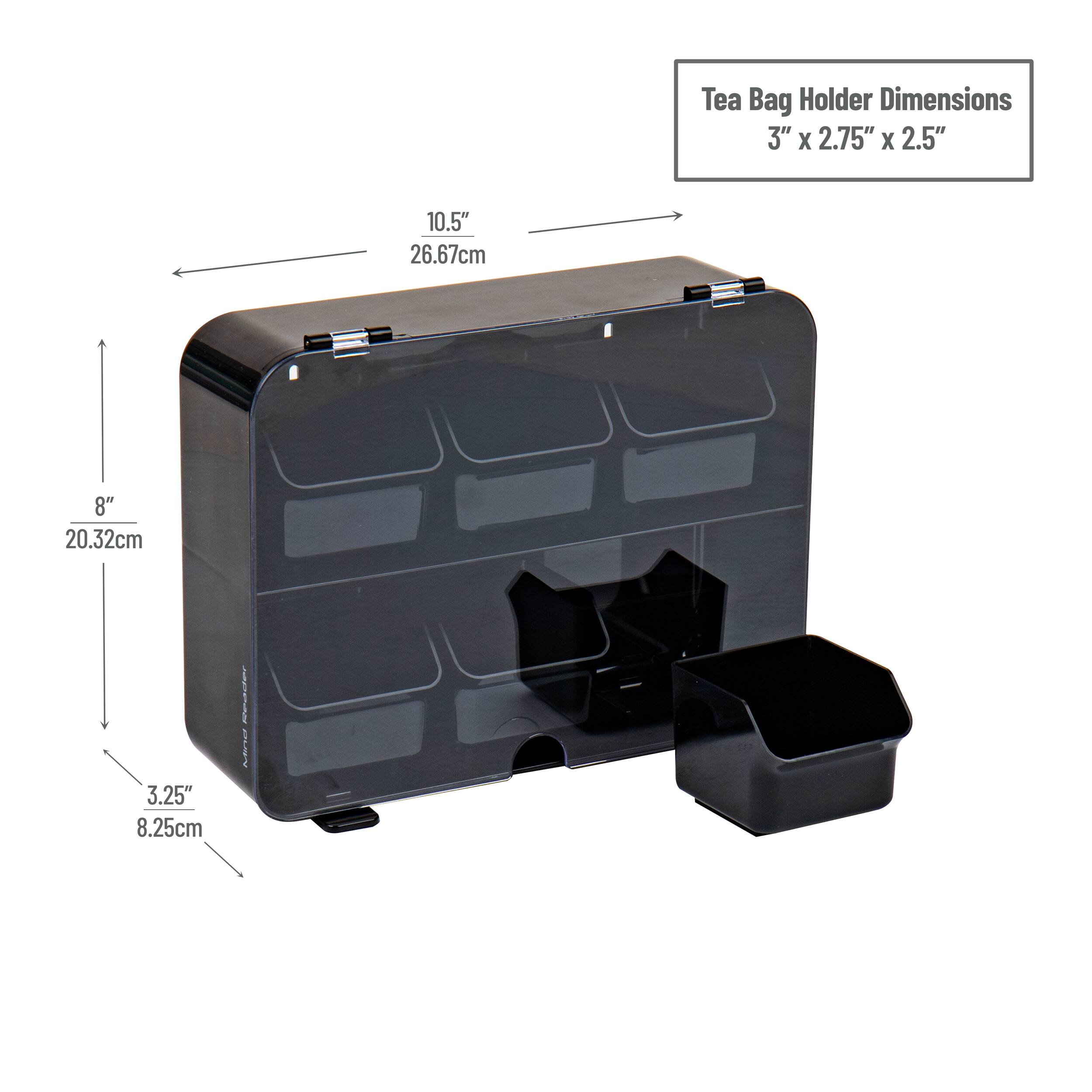Mind Reader Foundation Collection Black 6-Compartment Tea Bag Organizer