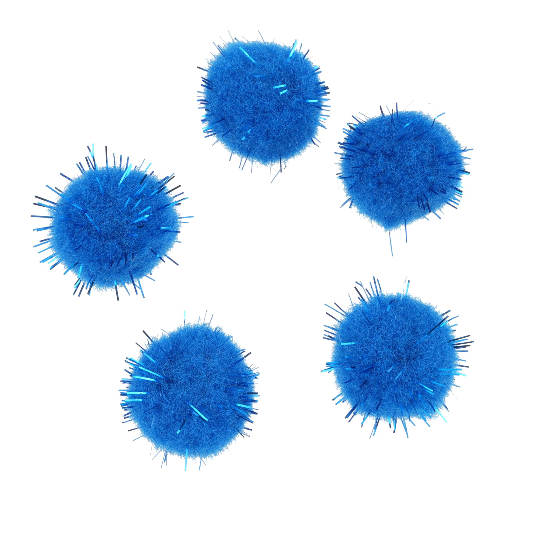 24 Packs: 15 ct. (360 total) 3/4&#x22; Blue Sparkle Pom Poms by Creatology&#x2122;
