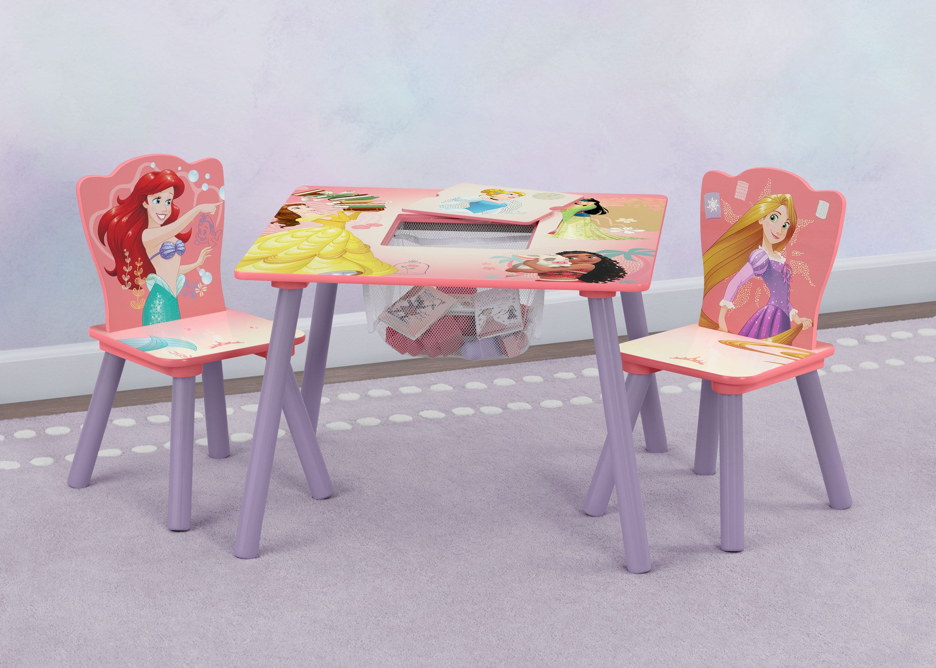 Delta Children Disney® Princess Kids Table & 2 Chairs Set with Storage