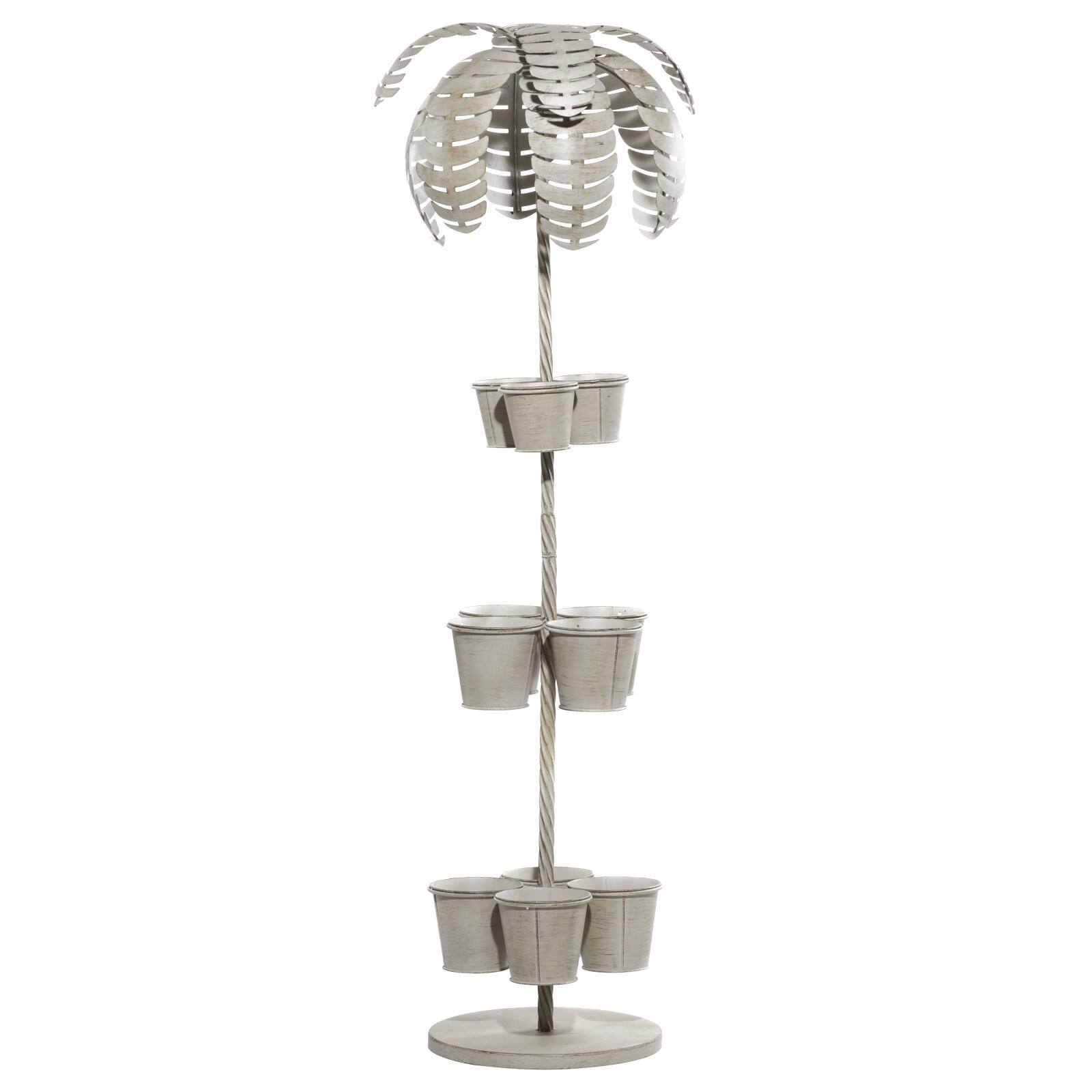 55" Gray Metal Contemporary Palm Tree Planter