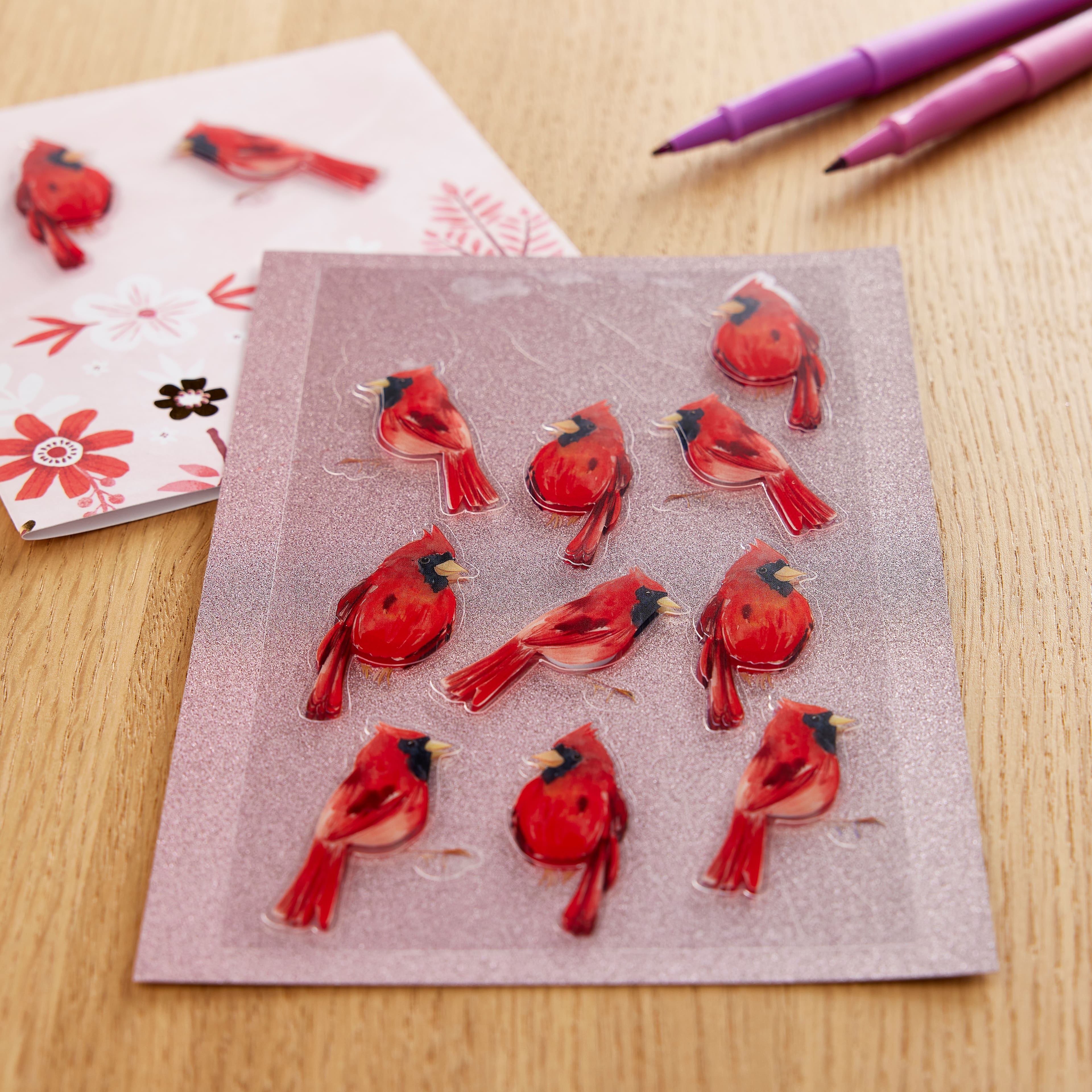 12 Packs: 12 ct. (144 total) Cardinal Dimensional Stickers by Recollections&#x2122;