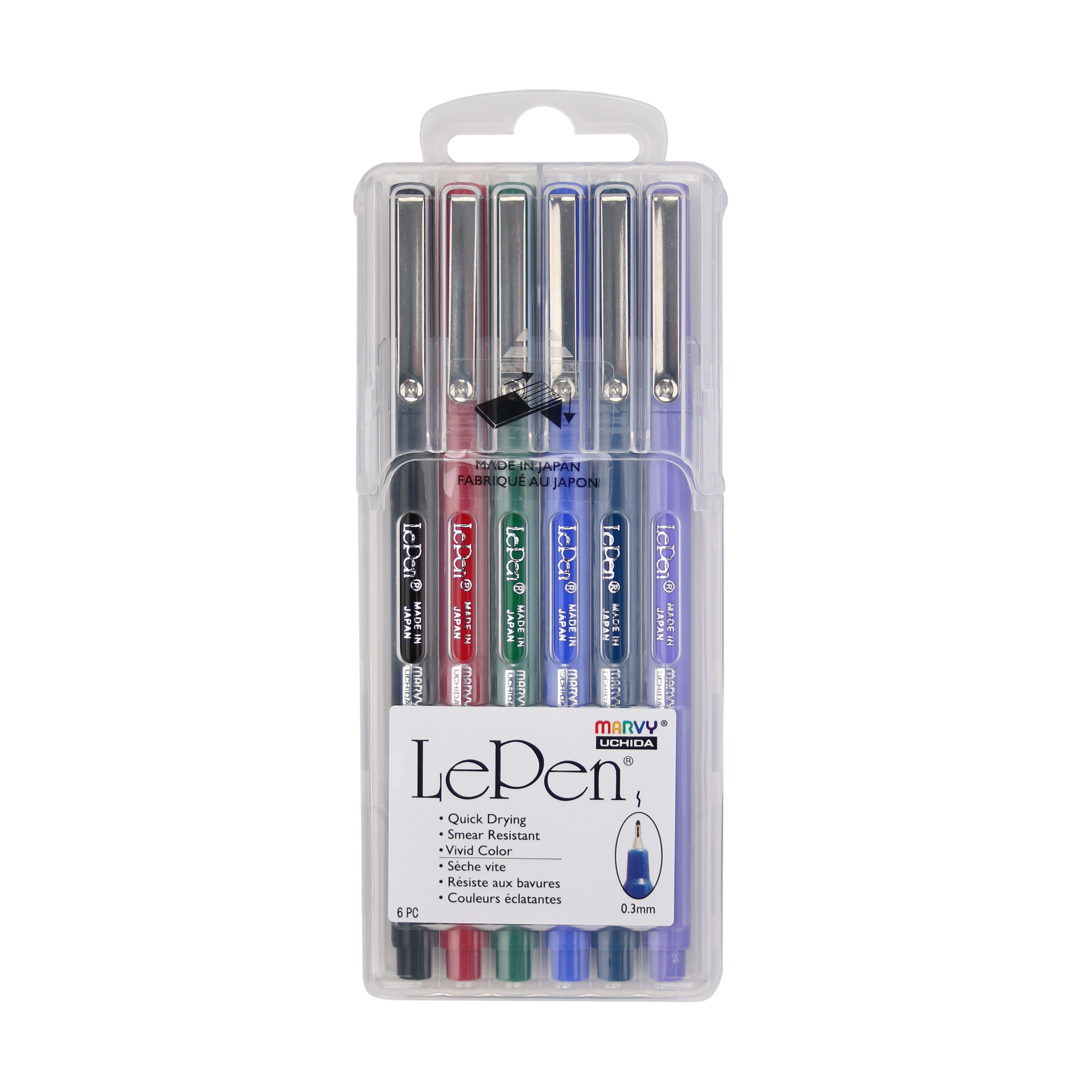 Marvy&#xAE; Uchida LePen&#xAE; Extra Fine 6 Color Primary Pen Set