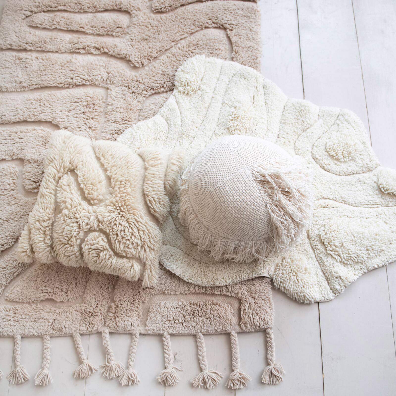Hello Honey&#xAE; 12&#x22; Cream Cirrus Cotton String Orb Pillow