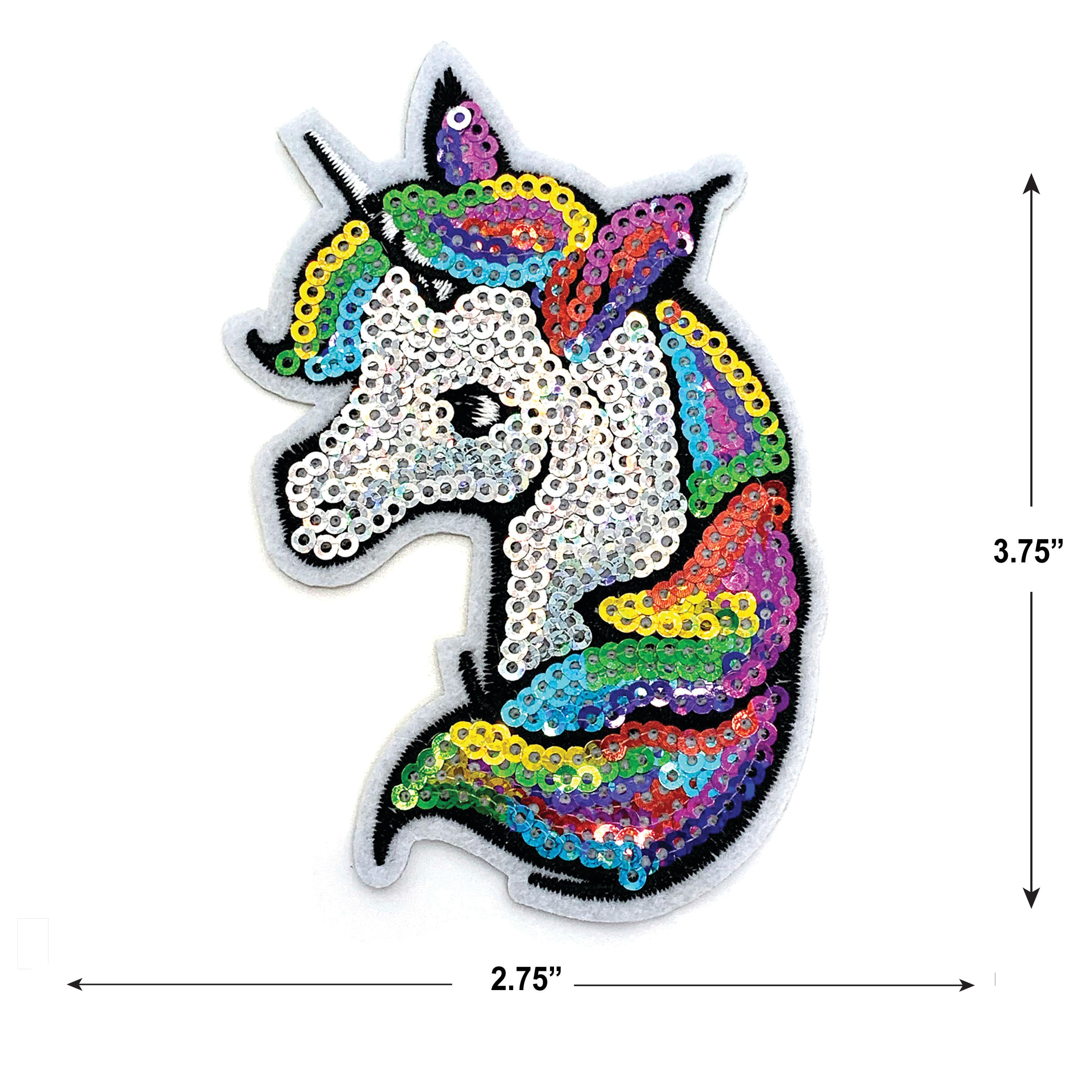 Gwen Studios 3.25" Unicorn Iron-On Patch With Sequins
