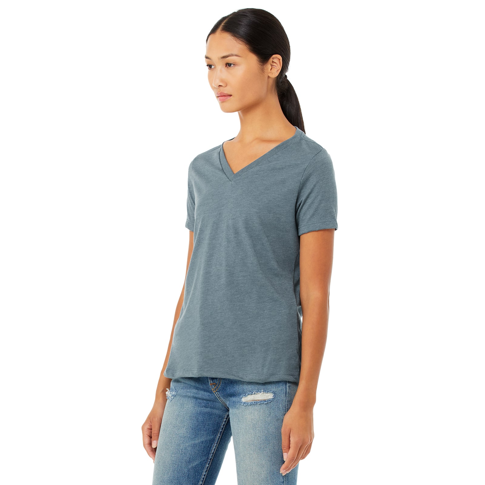 BELLA+CANVAS® Women's Relaxed V-Neck Heather T-Shirt | Michaels