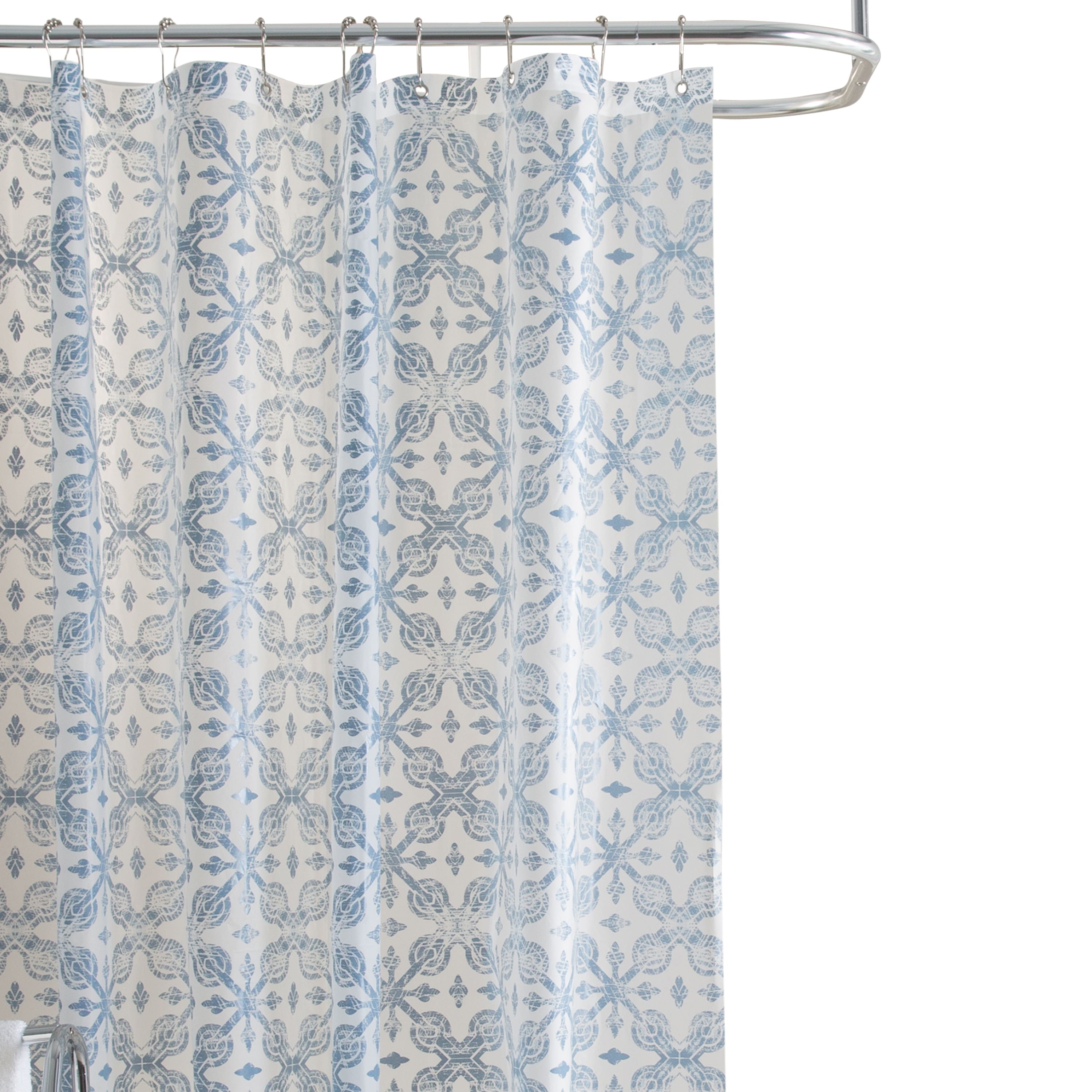 Bath Bliss Blue Lisbon Design PEVA Shower Curtain