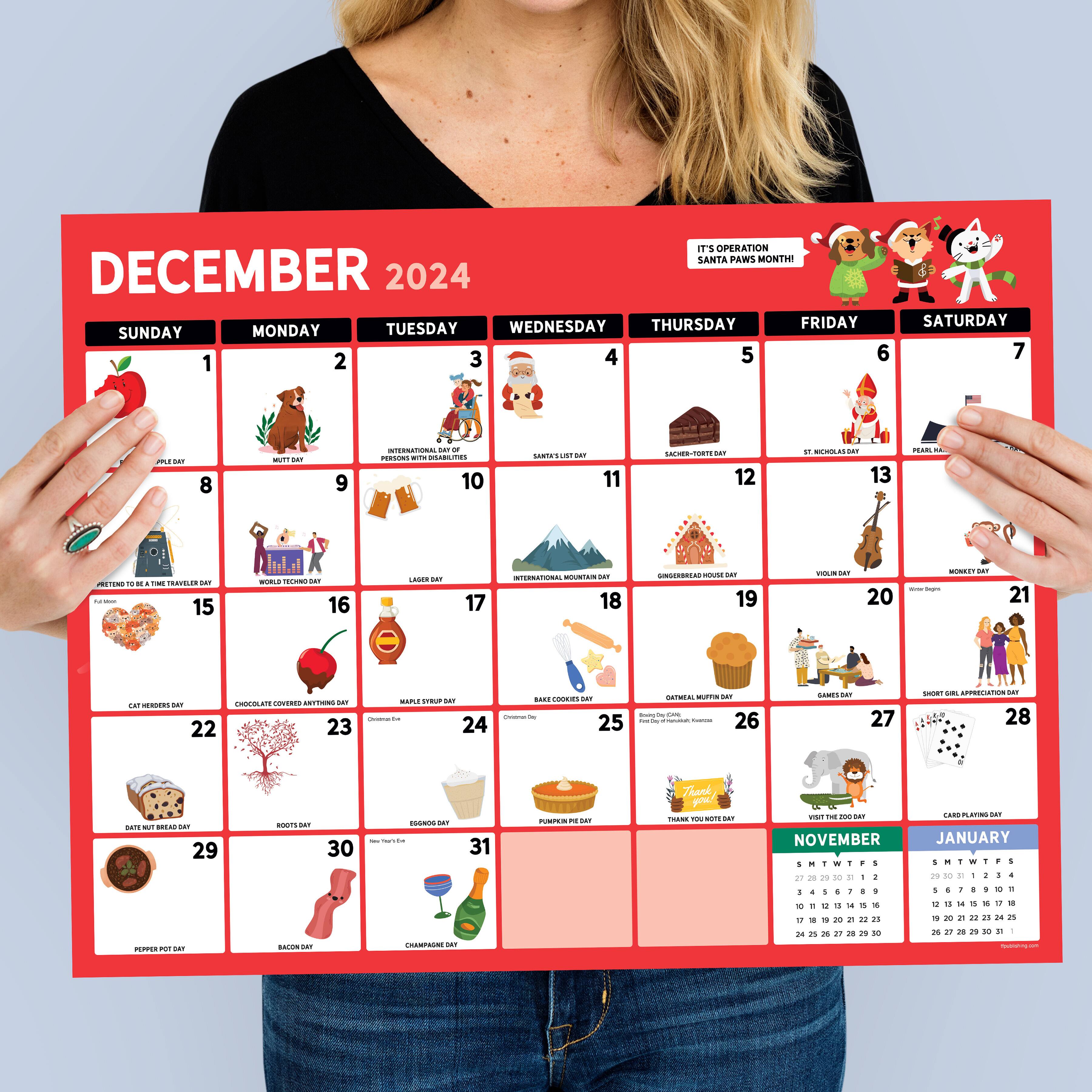 TF Publishing 2024-2025 Large Every Day's a Holiday Desk Pad Calendar