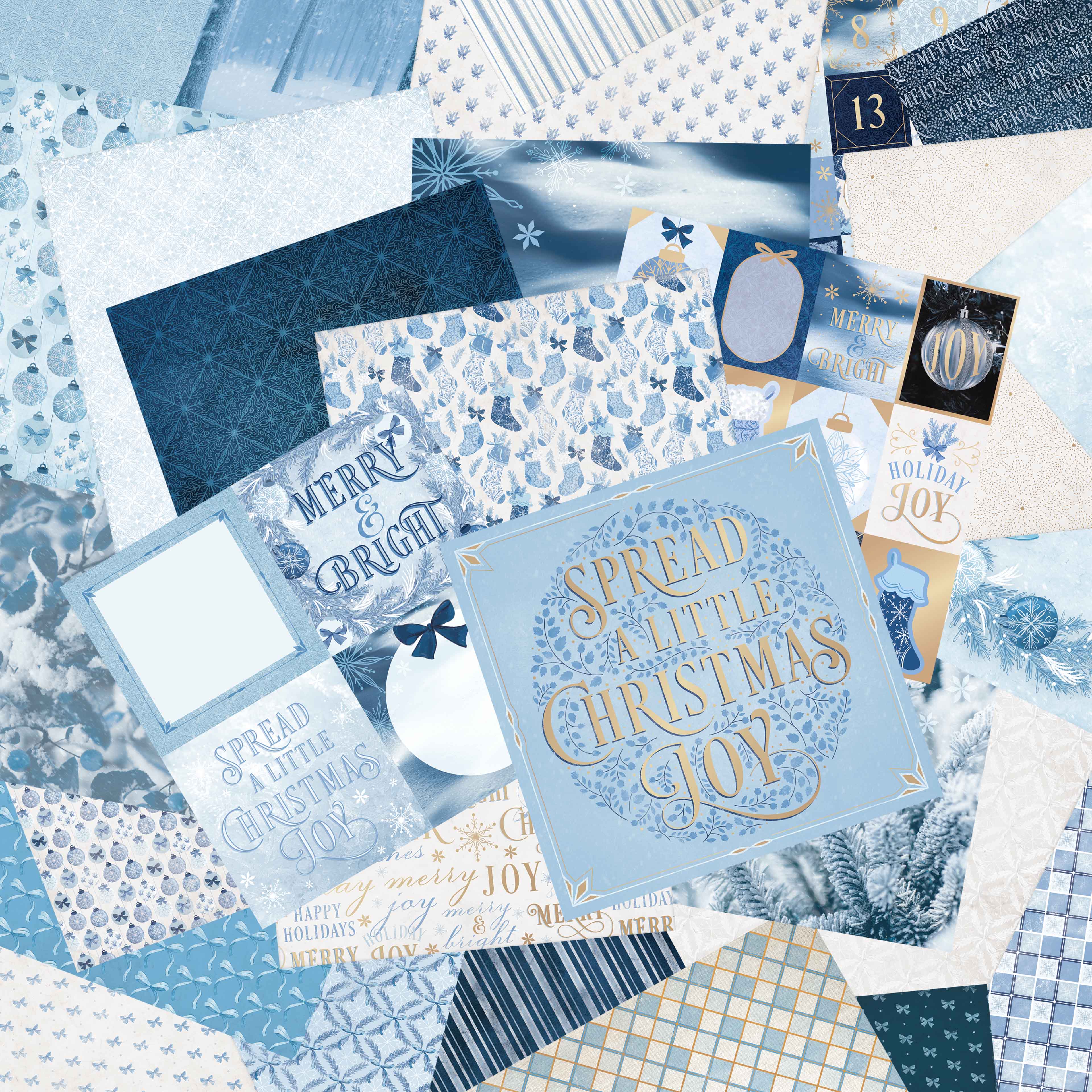 12&#x22; x 12&#x22; Blue Christmas Paper Pad by Recollections&#x2122;