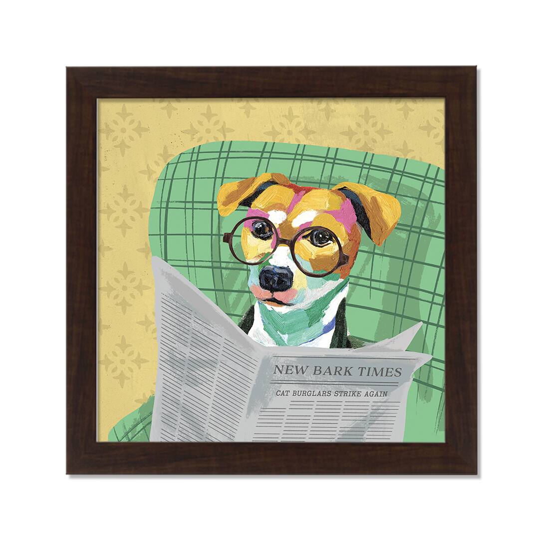 New Bark Times 16" x 16" Walnut Framed Print Under Plexiglass