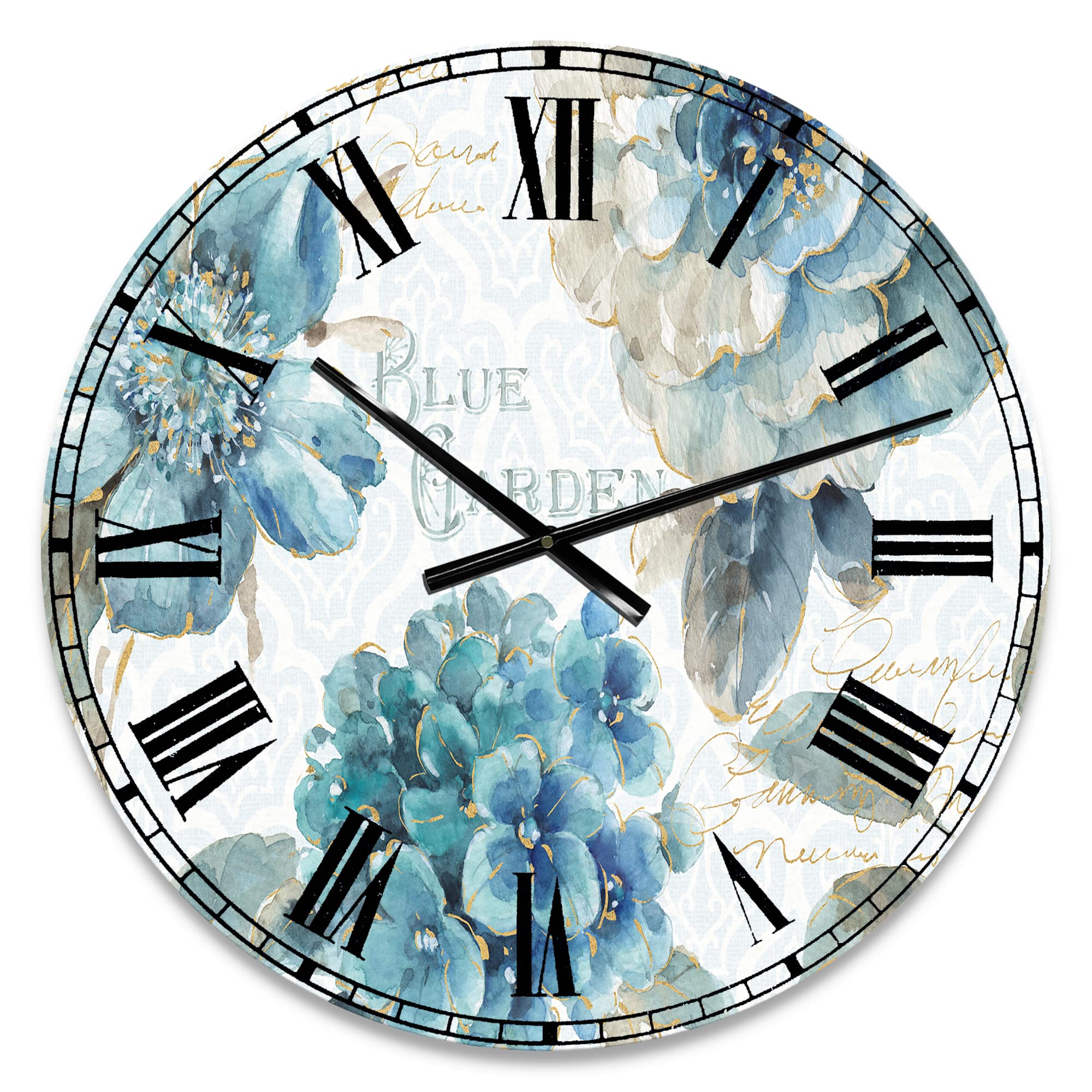 Designart 'My Greenhouse Cottage Flowers I Traditional Wall Clock