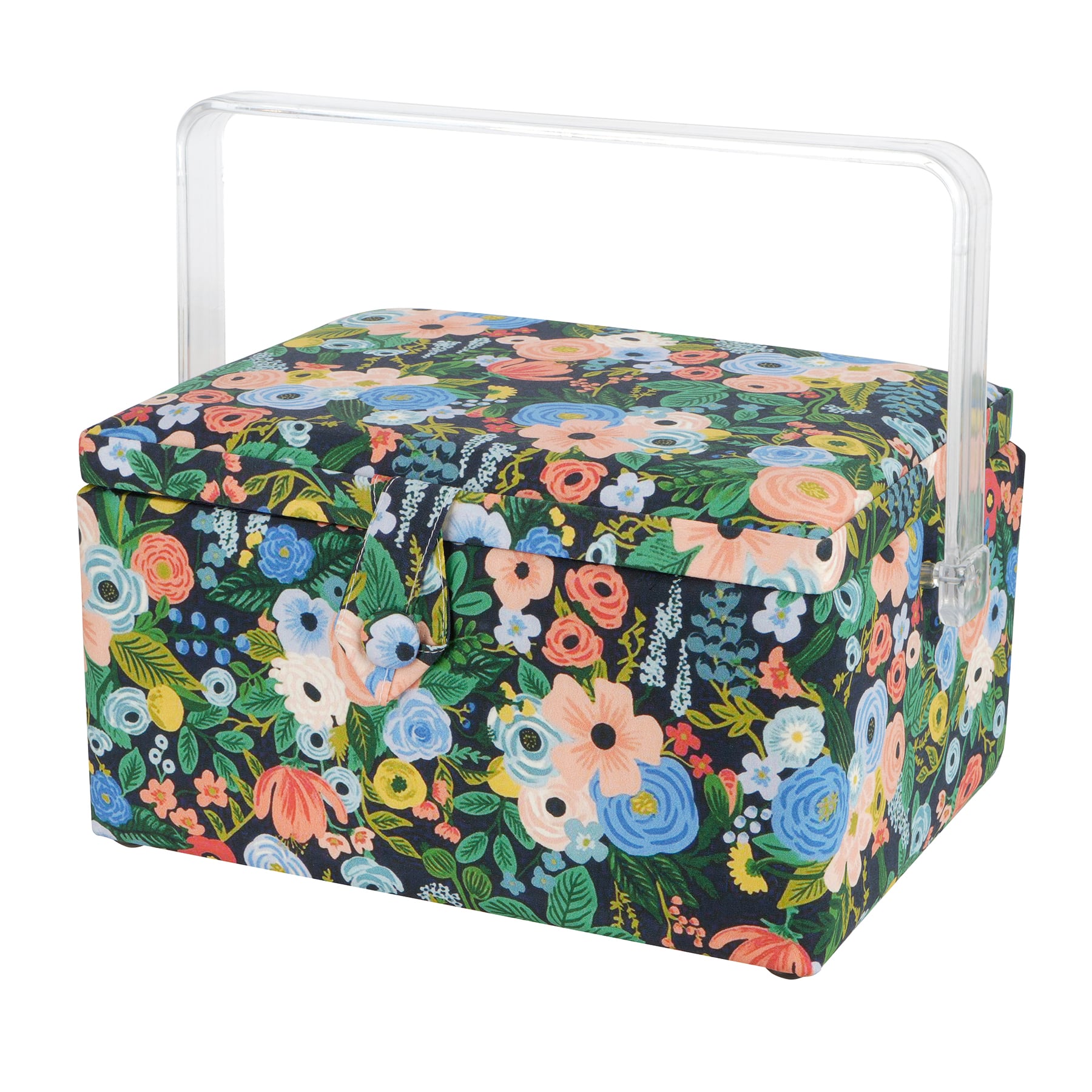 11.5" Blue Floral Sewing Basket by Loops & Threads®