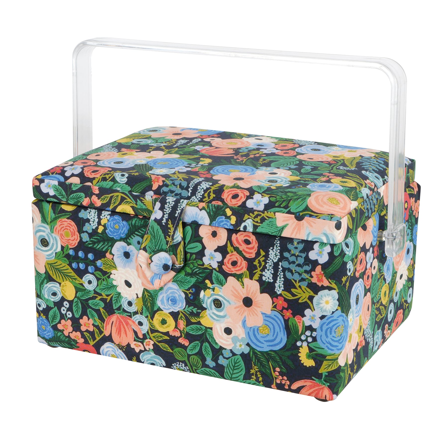 11.5&#x22; Blue Floral Sewing Basket by Loops &#x26; Threads&#xAE;