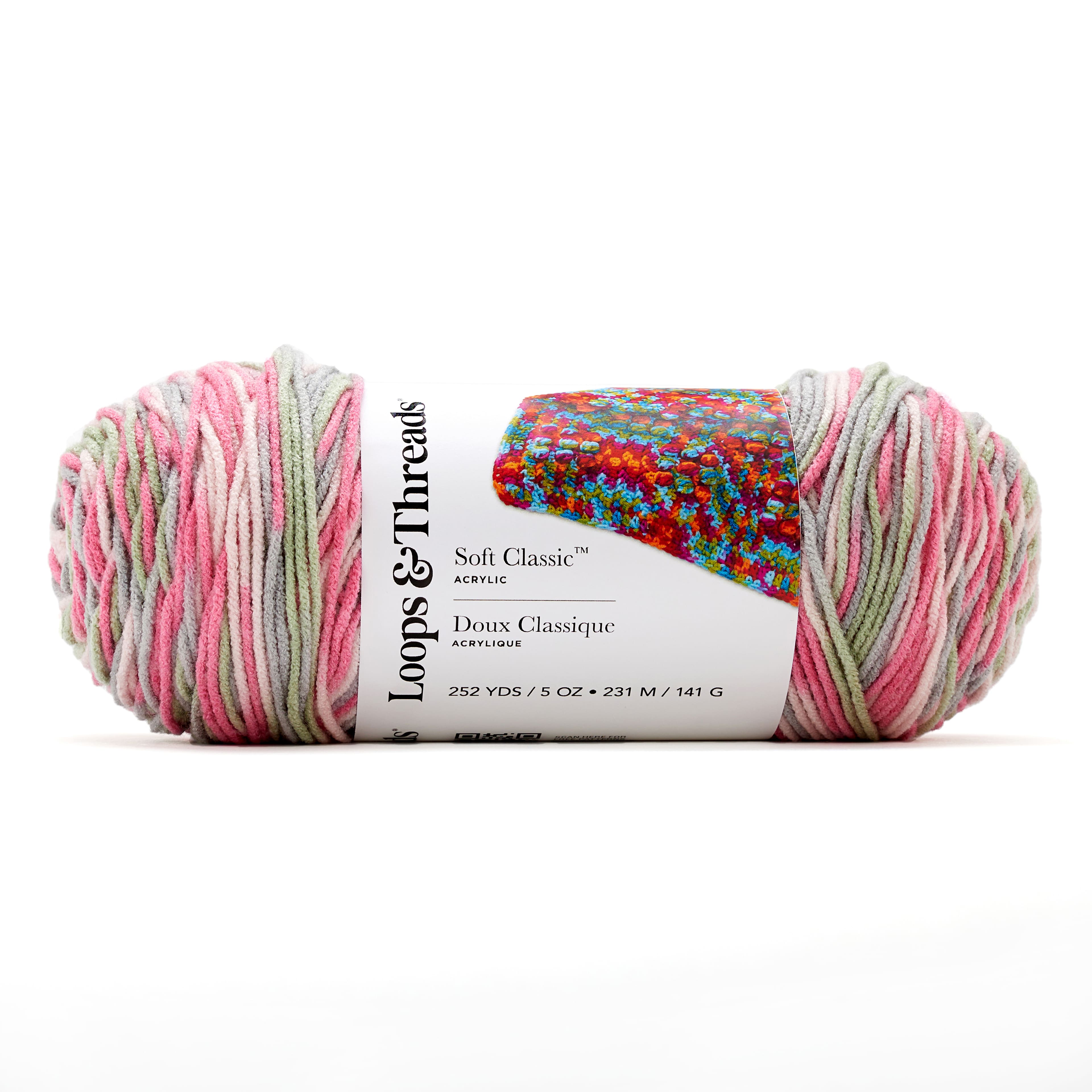 Lion Brand Knitting Yarn Comfy Cotton Blend Flower Garden 3-Skein