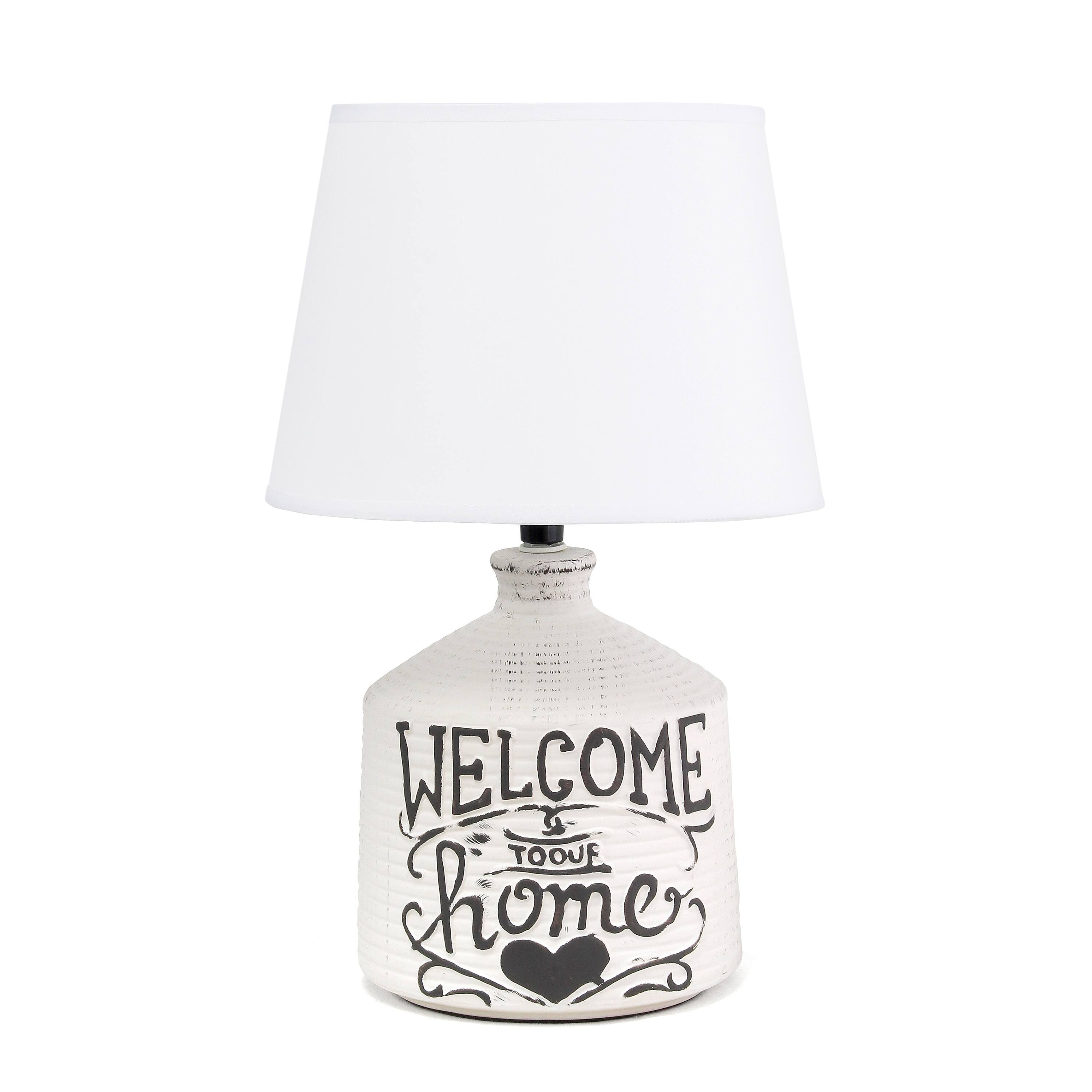 Simple Designs™ 15" Welcome Home Rustic Ceramic Accent Table Lamp