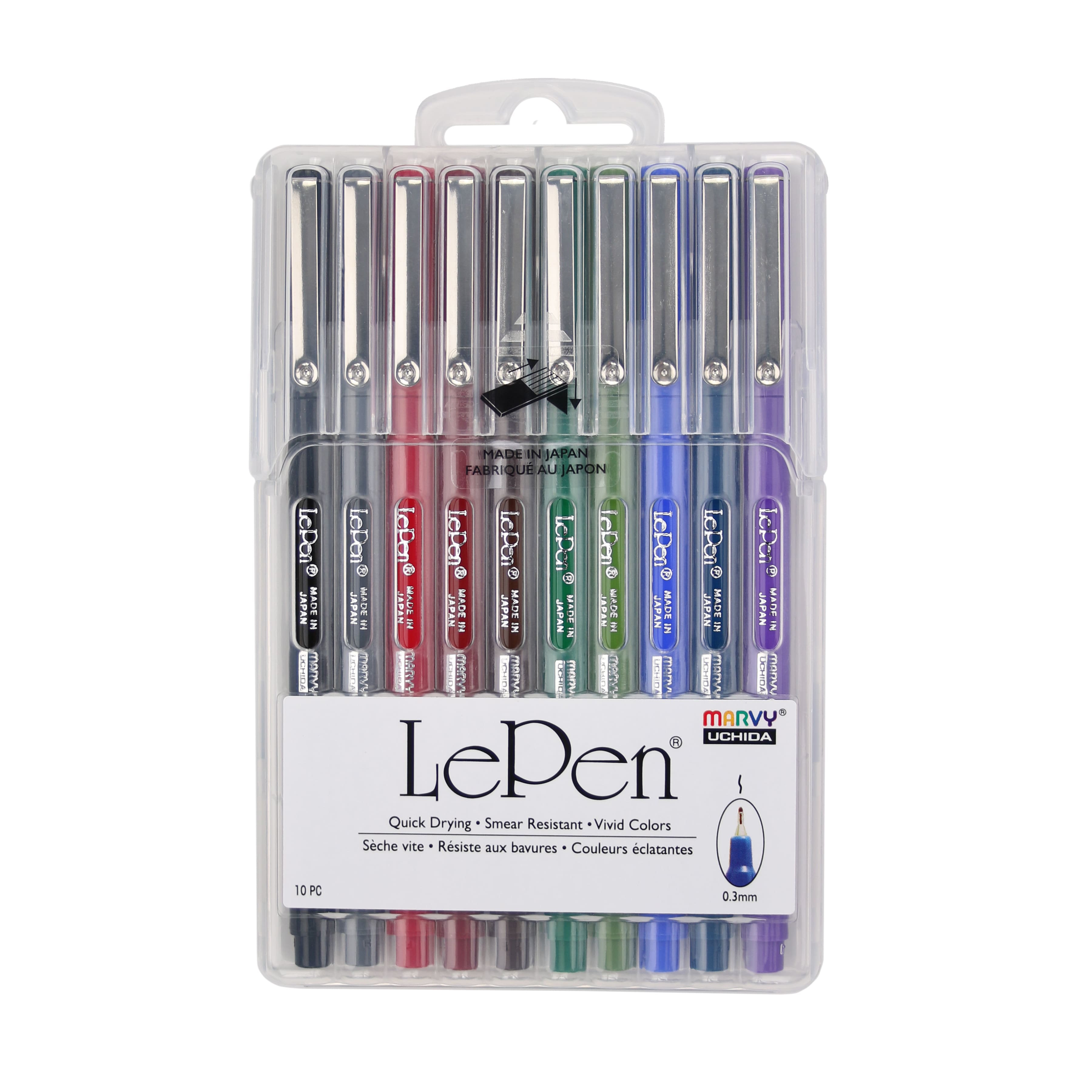 Marvy&#xAE; Uchida LePen&#xAE; Extra Fine 10 Color Dark Pen Set