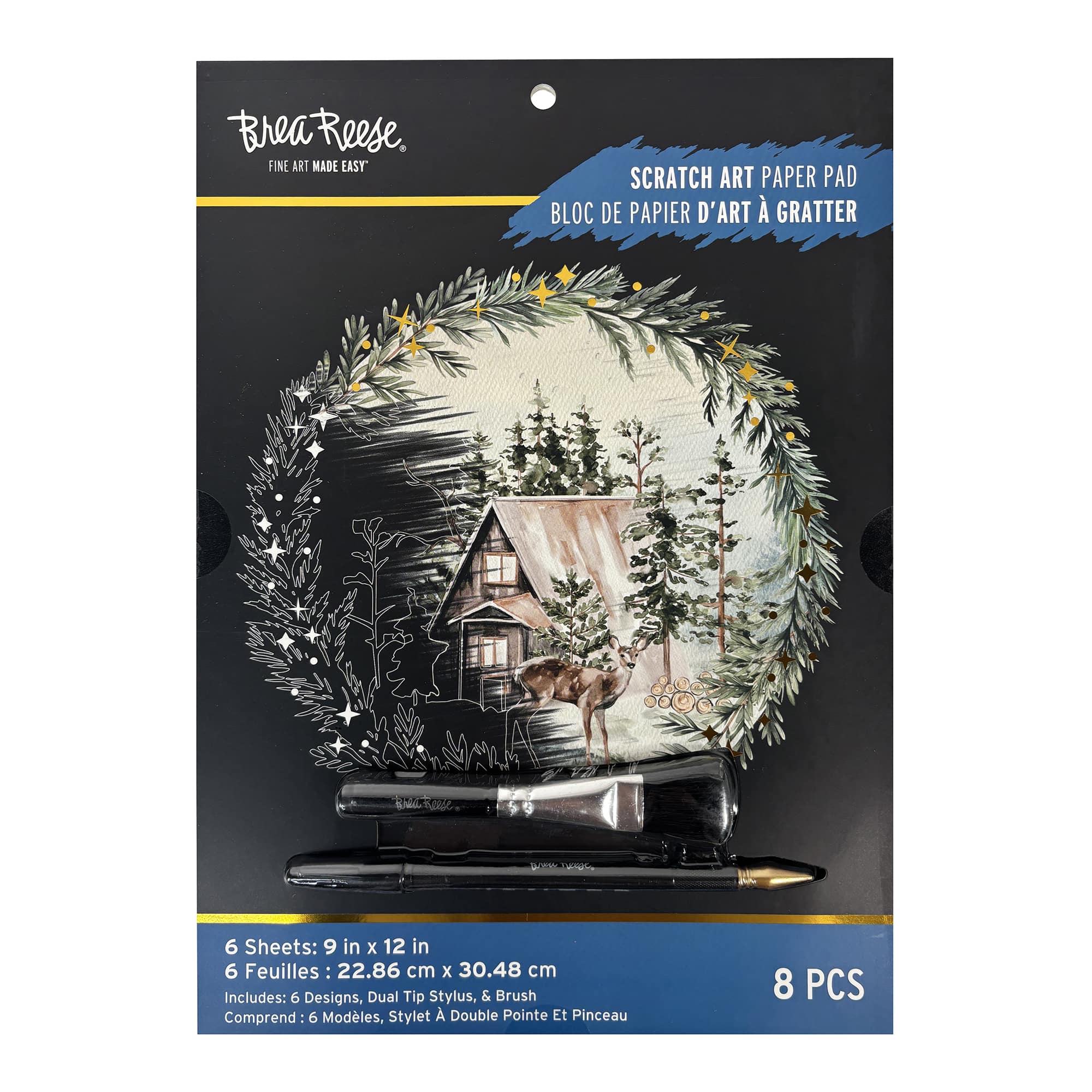 Brea Reese&#x2122; 9&#x22; x 12&#x22; Winter Wonderland Scratch Art Paper Pad