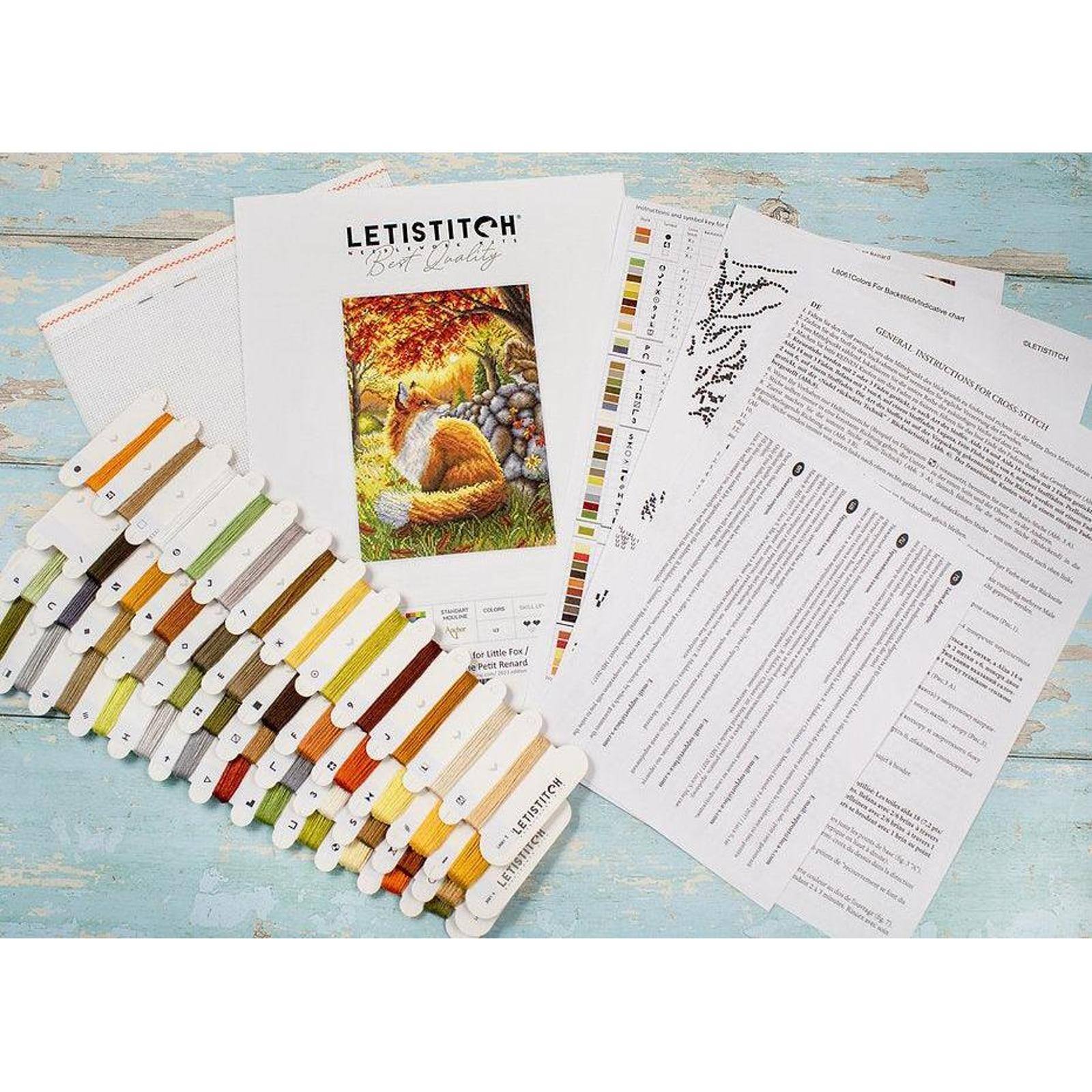 LetiStitch A Friend for Little Fox Counted Cross Stitch Kit