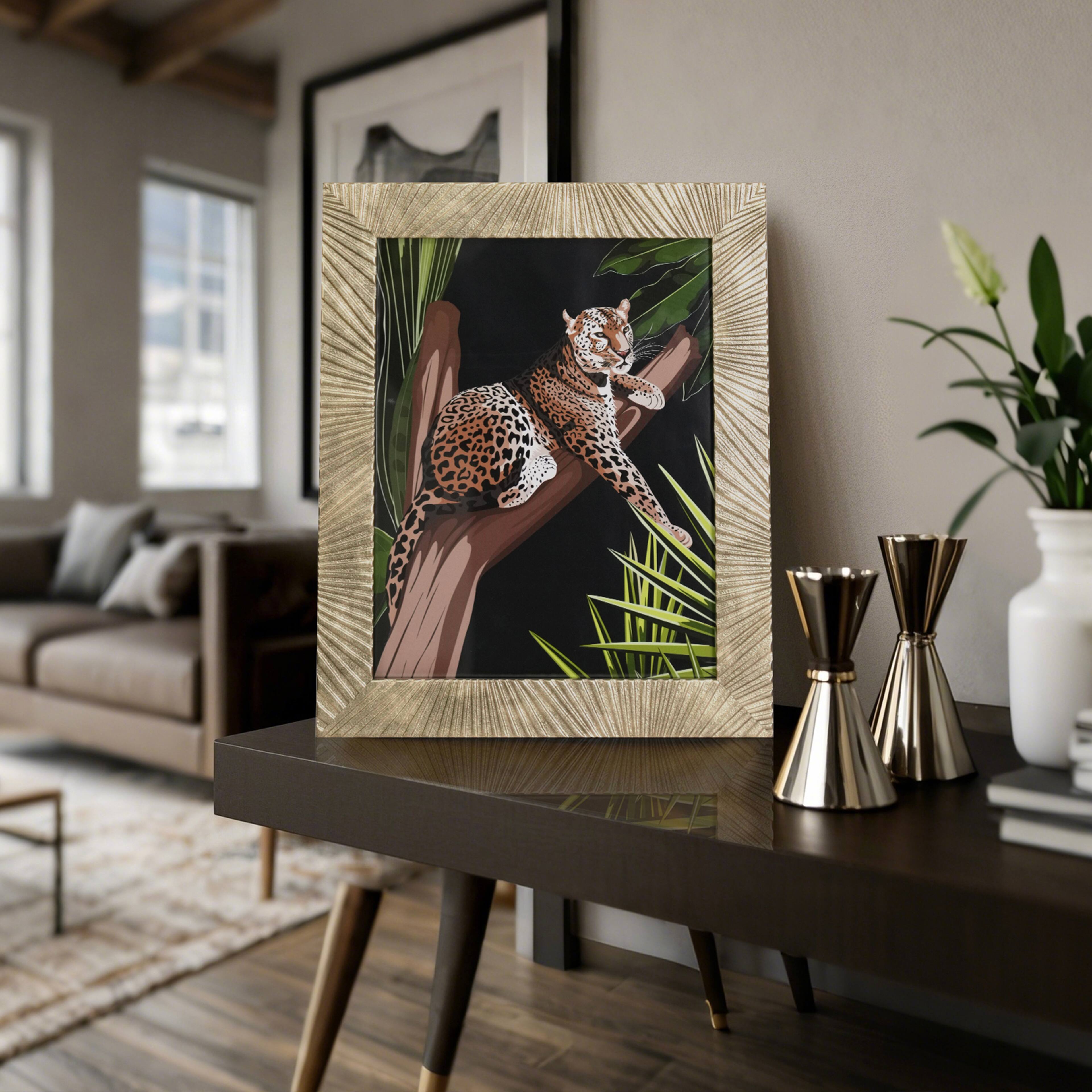 Safari 8" x 10" Gold Fanned Lines Embossed Frame by Ashland®