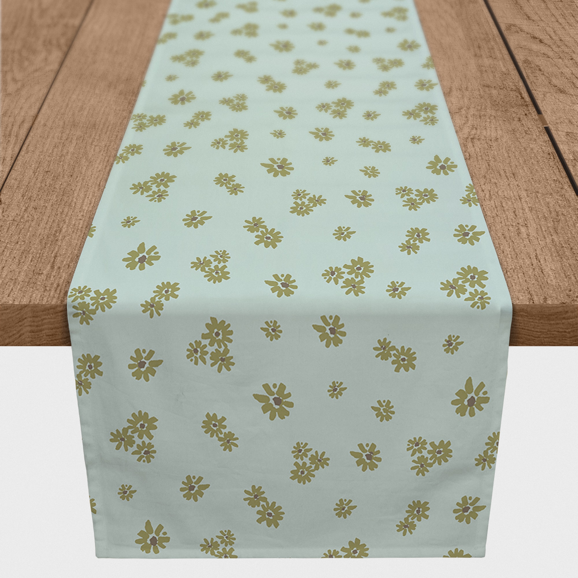 72" Daisy Pattern Cotton Twill Table Runner