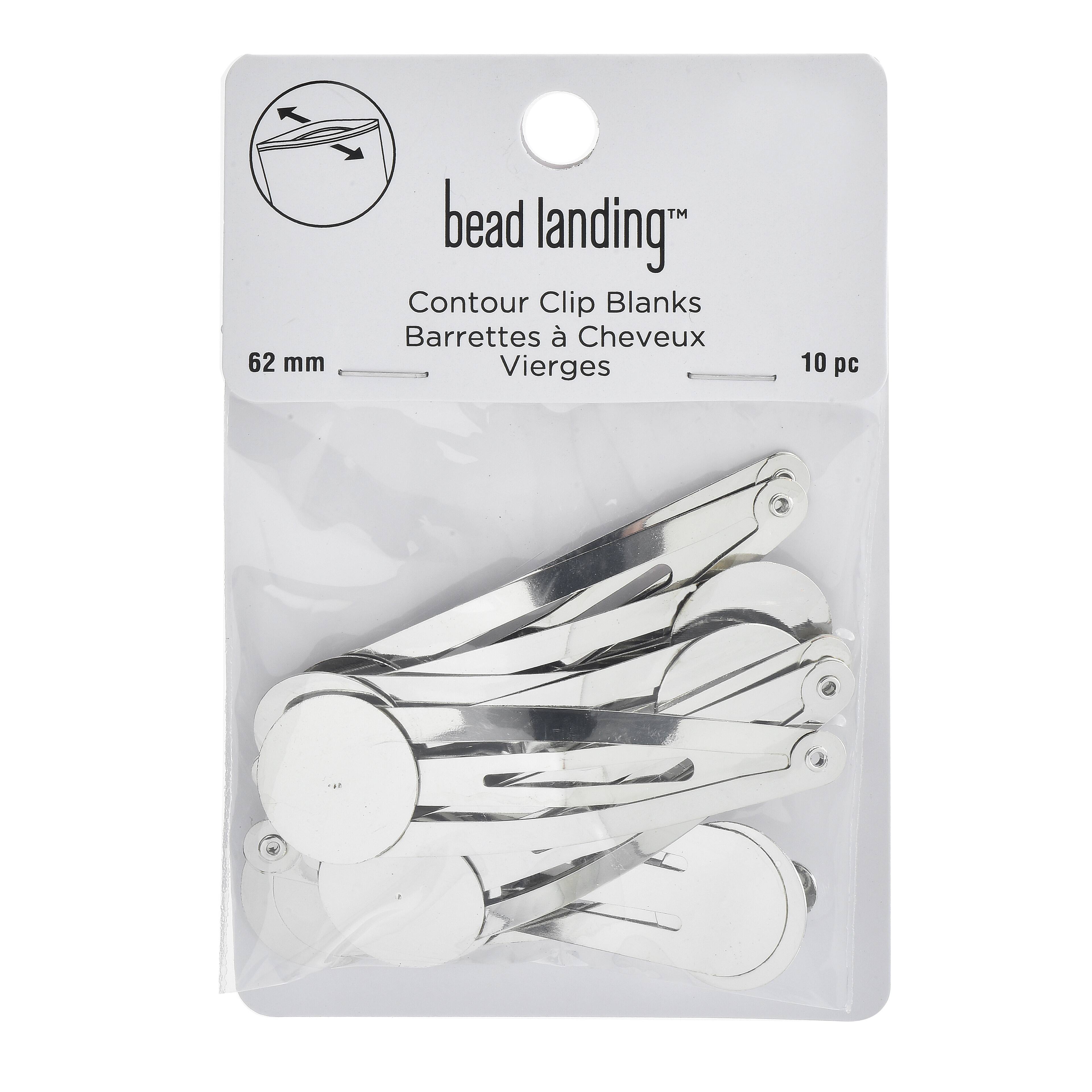 Contour Clips with 18mm Circle Blanks, 10ct. by Bead Landing&#x2122;