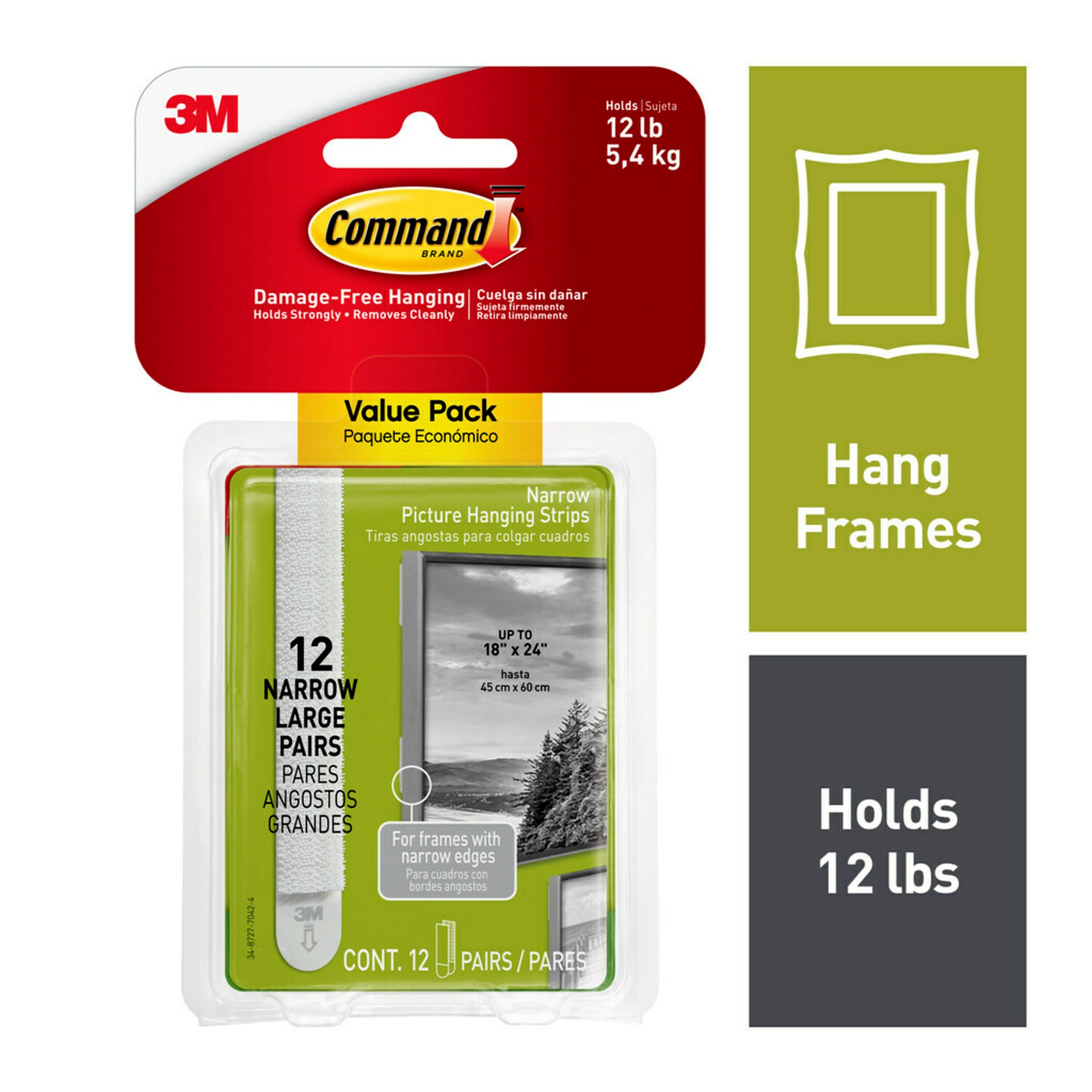 12 Packs: 12 ct. (144 total) 3M Command™ Narrow Picture Hanging Strips