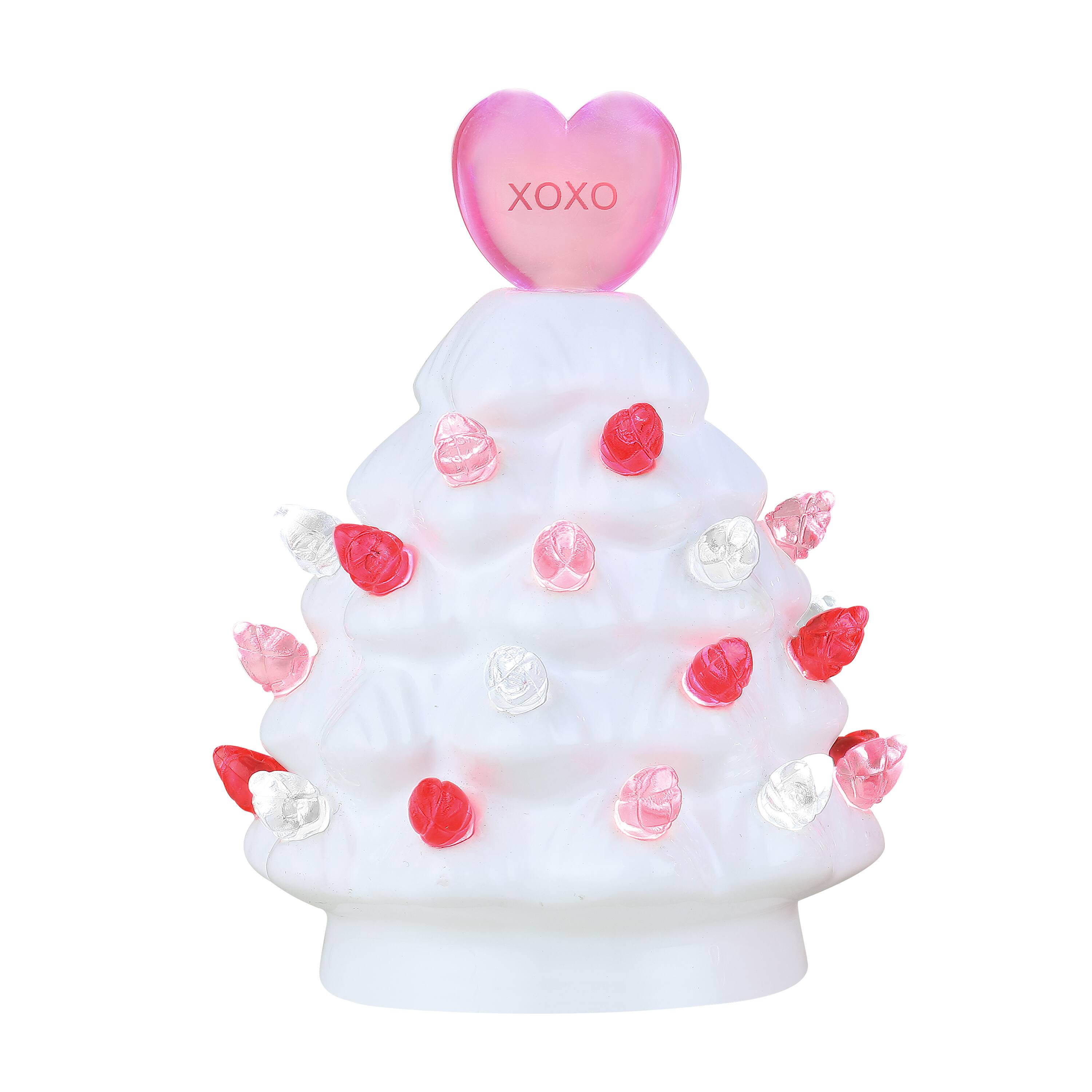 Miss Valentine 4.5&#x22; Ceramic Miniature Trees Set, 3ct.