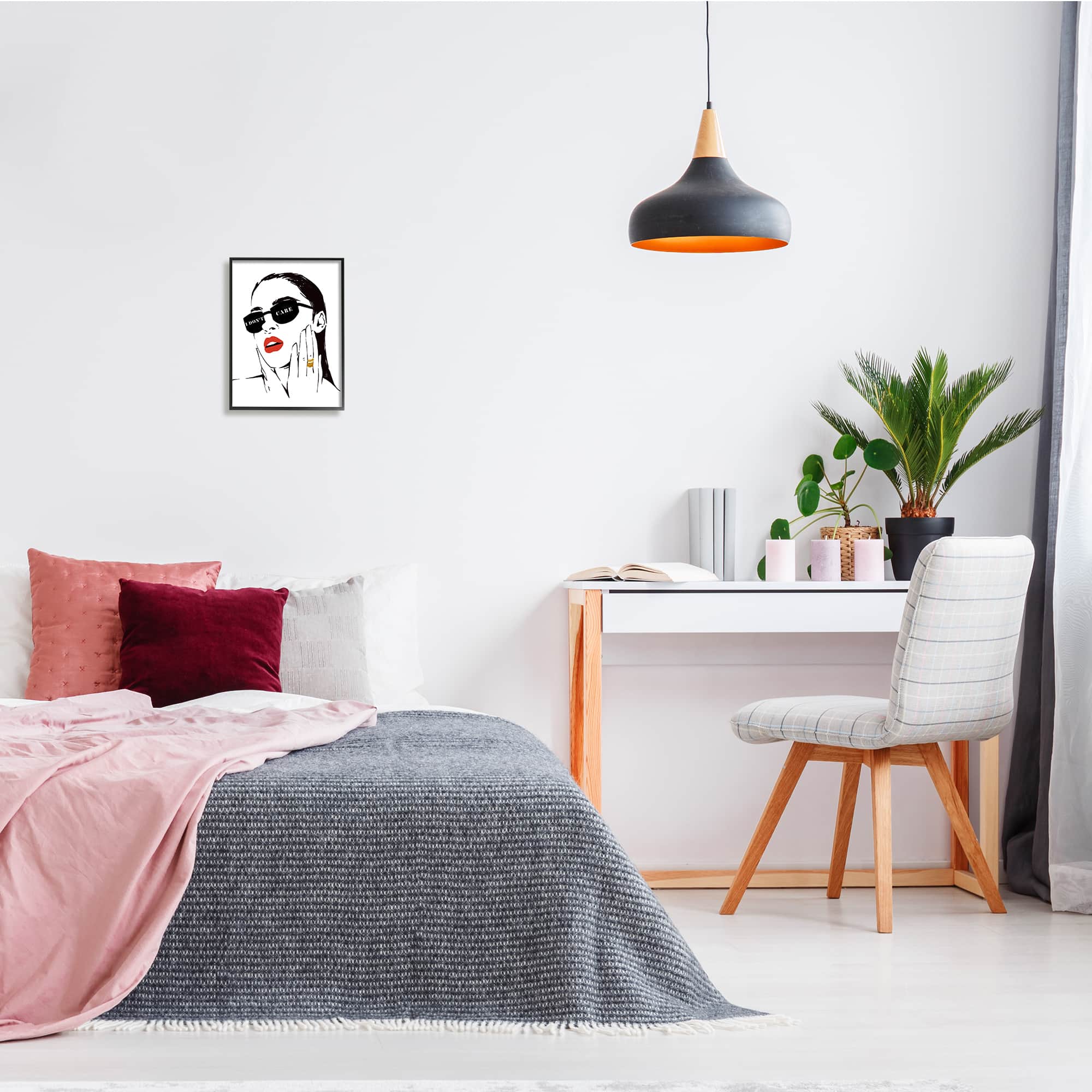 Stupell Industries I Don’t Care Shades Glam Fashion Female Portrait Framed Wall Art