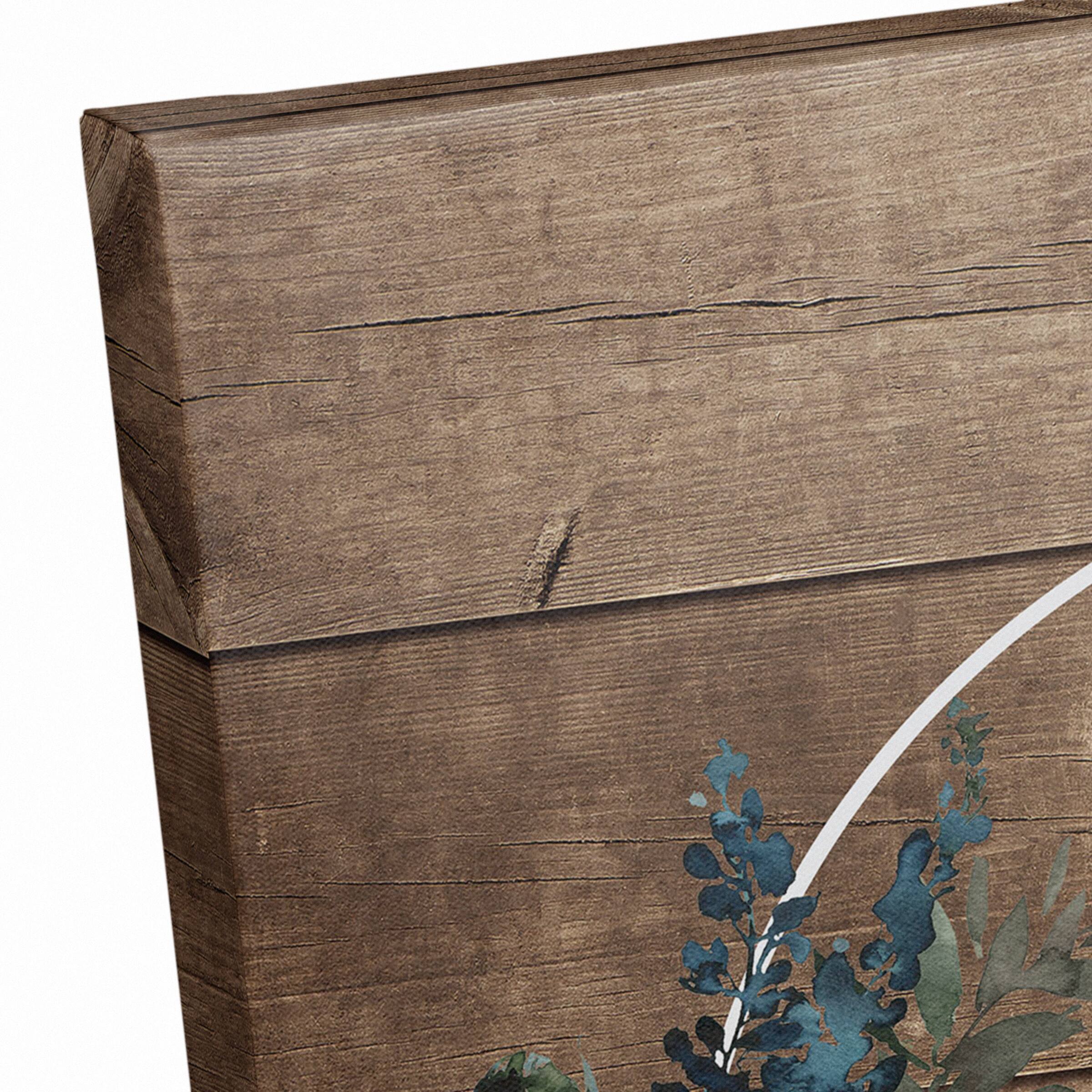 Happy Thanksgiving Floral Wreath Canvas Wall Art