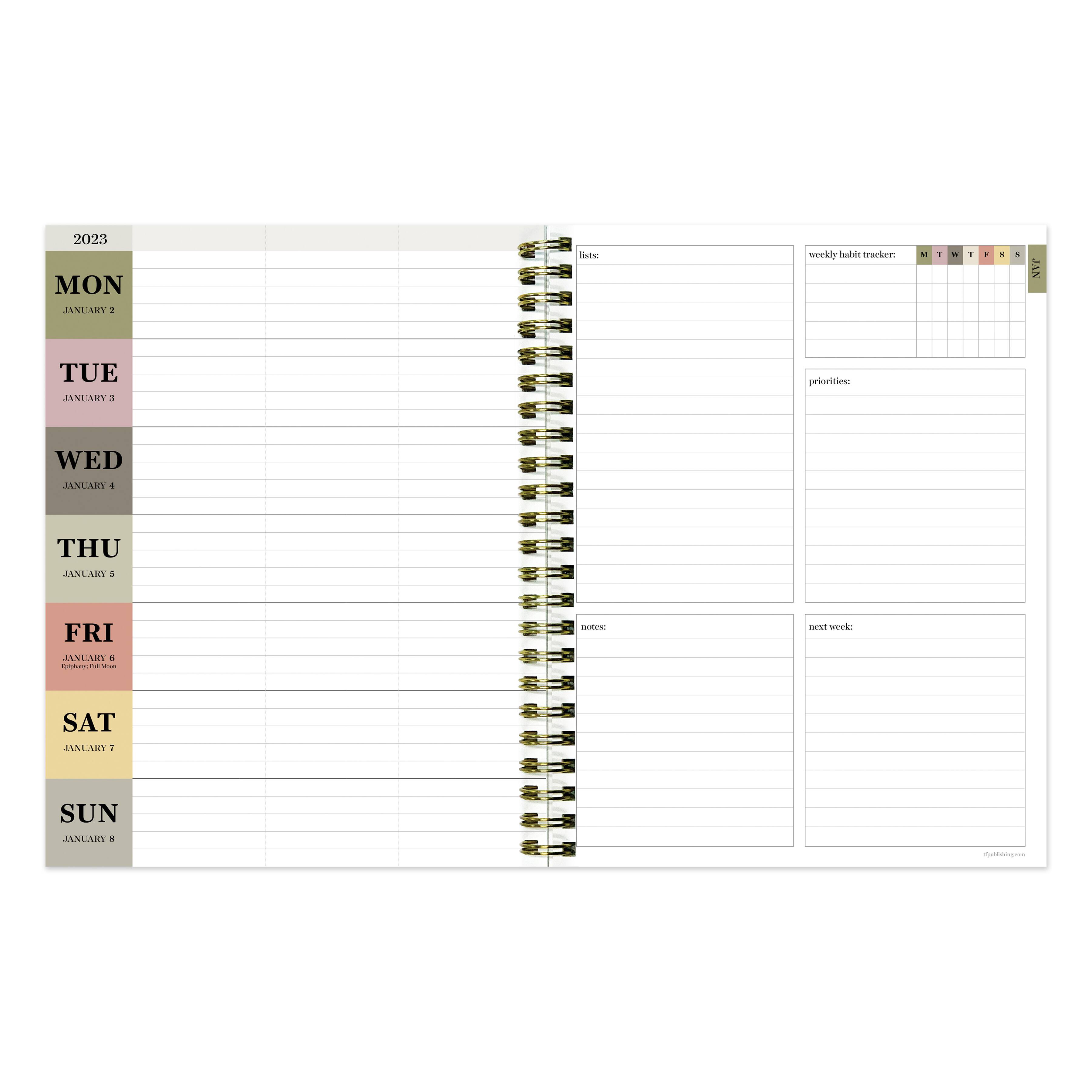 TF Publishing 2023 Bunch Of Roses Medium Daily Weekly Monthly Planner