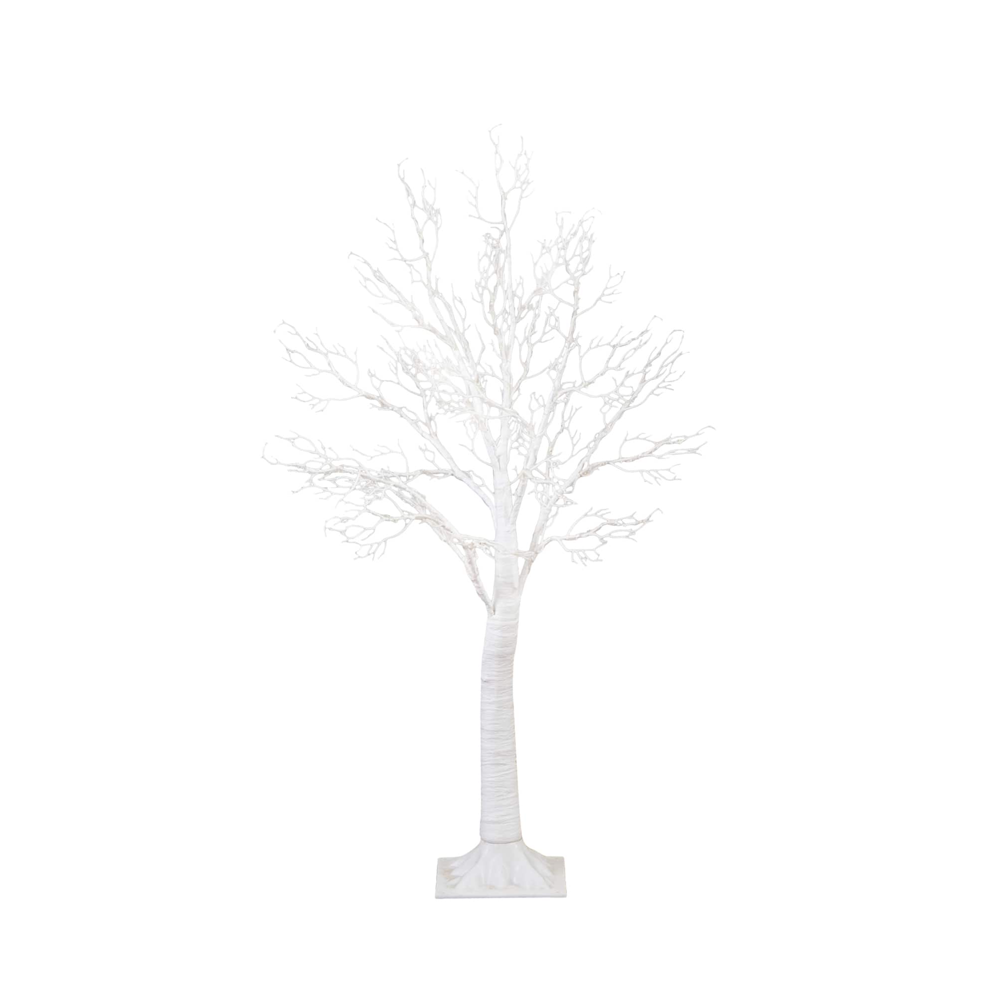 4ft. Pre-Lit White Twig Artificial Tree, Warm White LED Lights