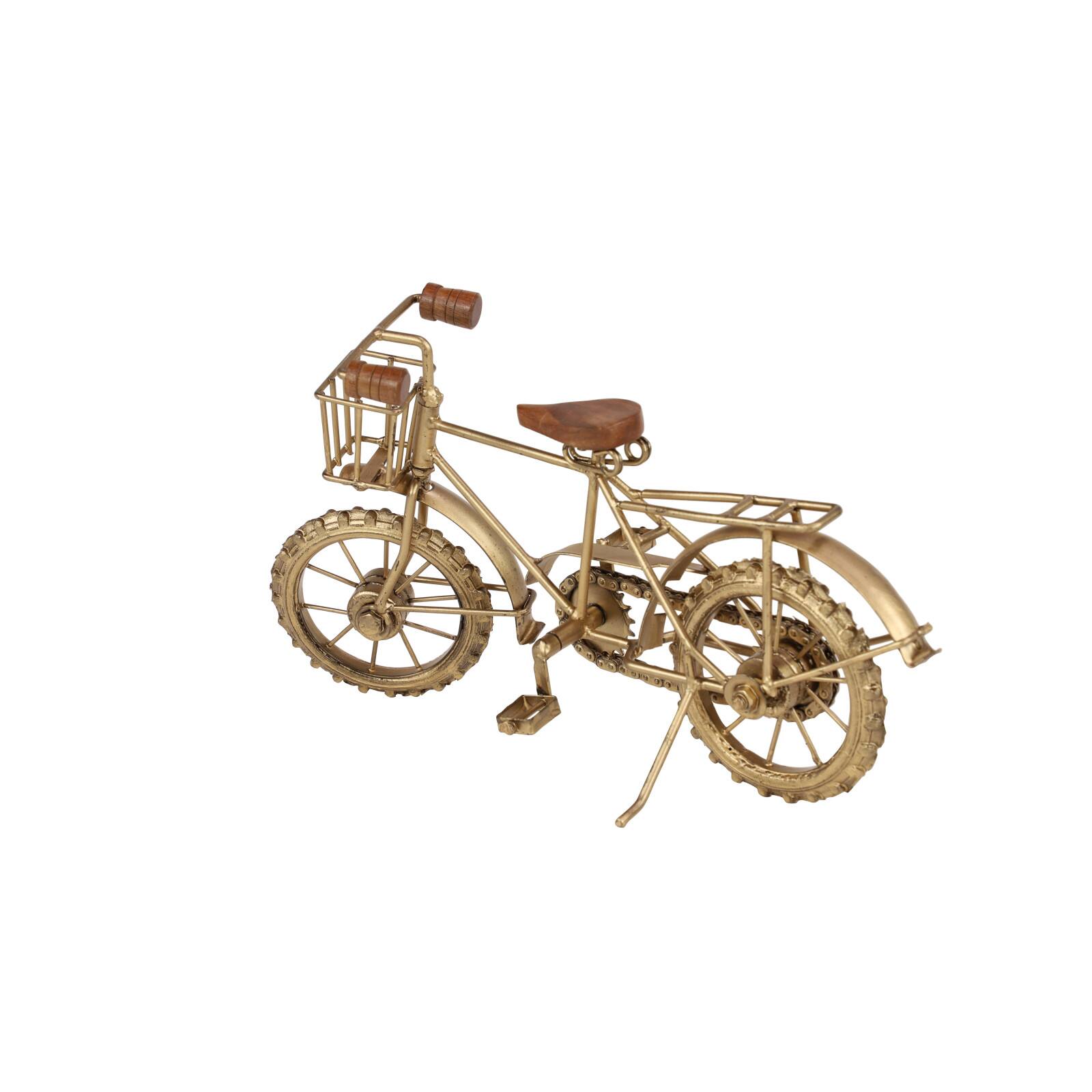 14&#x22; Gold Metal Vintage Bicycle Sculpture