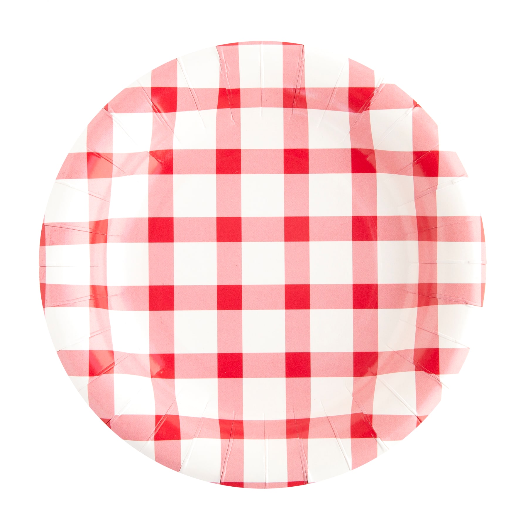 gingham paper plates