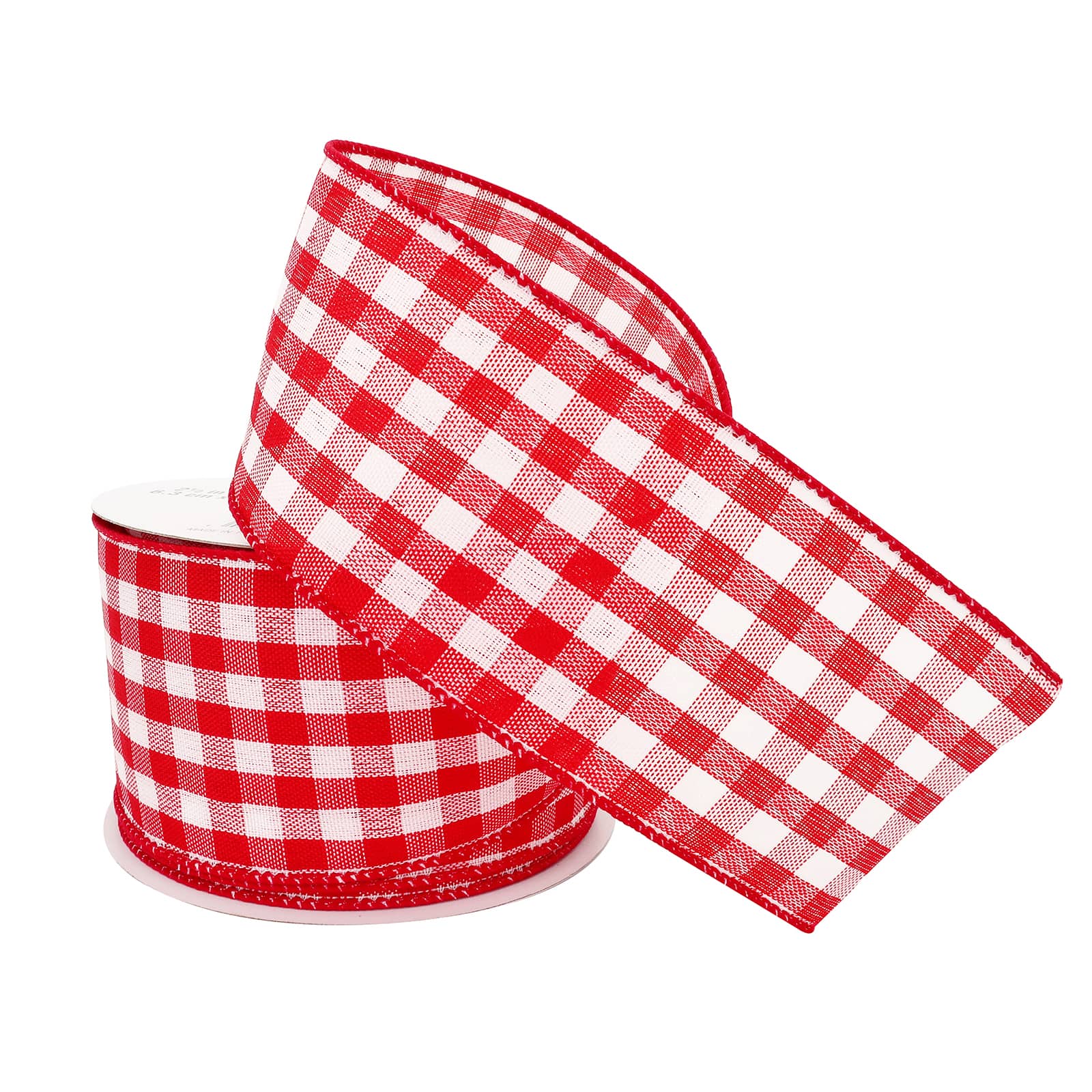 The Ribbon People Classic Red and White Gingham Wired Craft Ribbon 2.5 x  40 Yards 