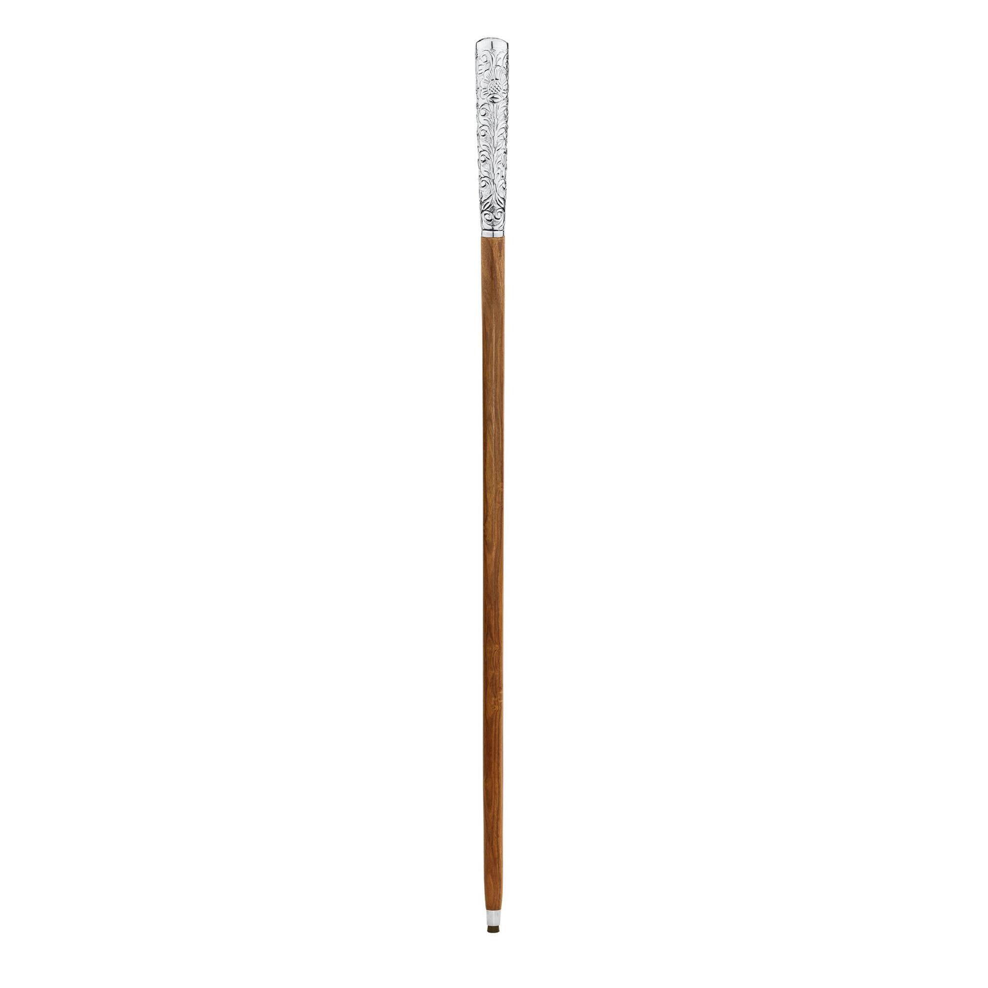 Empress Collection: Dandy Fellow Chrome Solid Hardwood Walking Stick