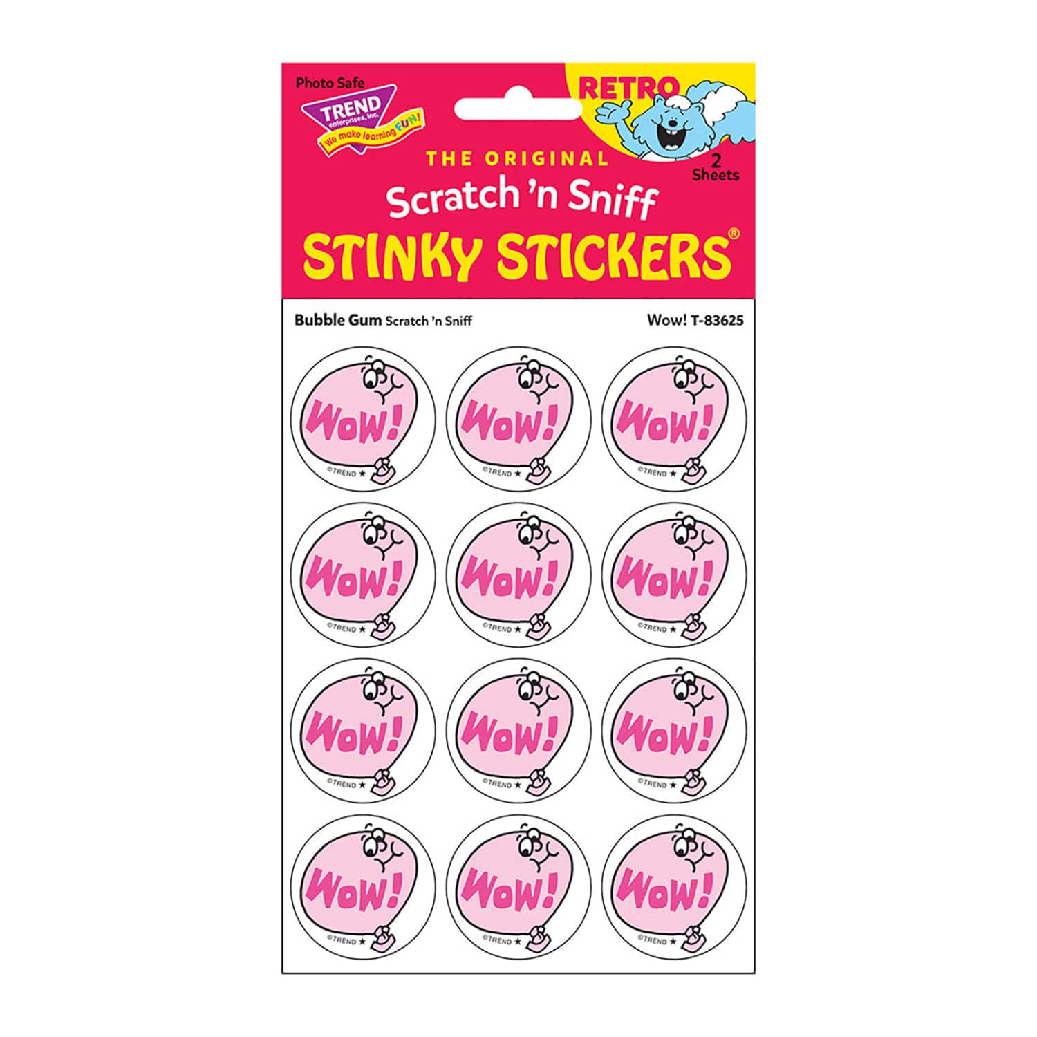 TREND Enterprises® Wow! Bubble Gum Scented Stickers, 6 Packs of 24