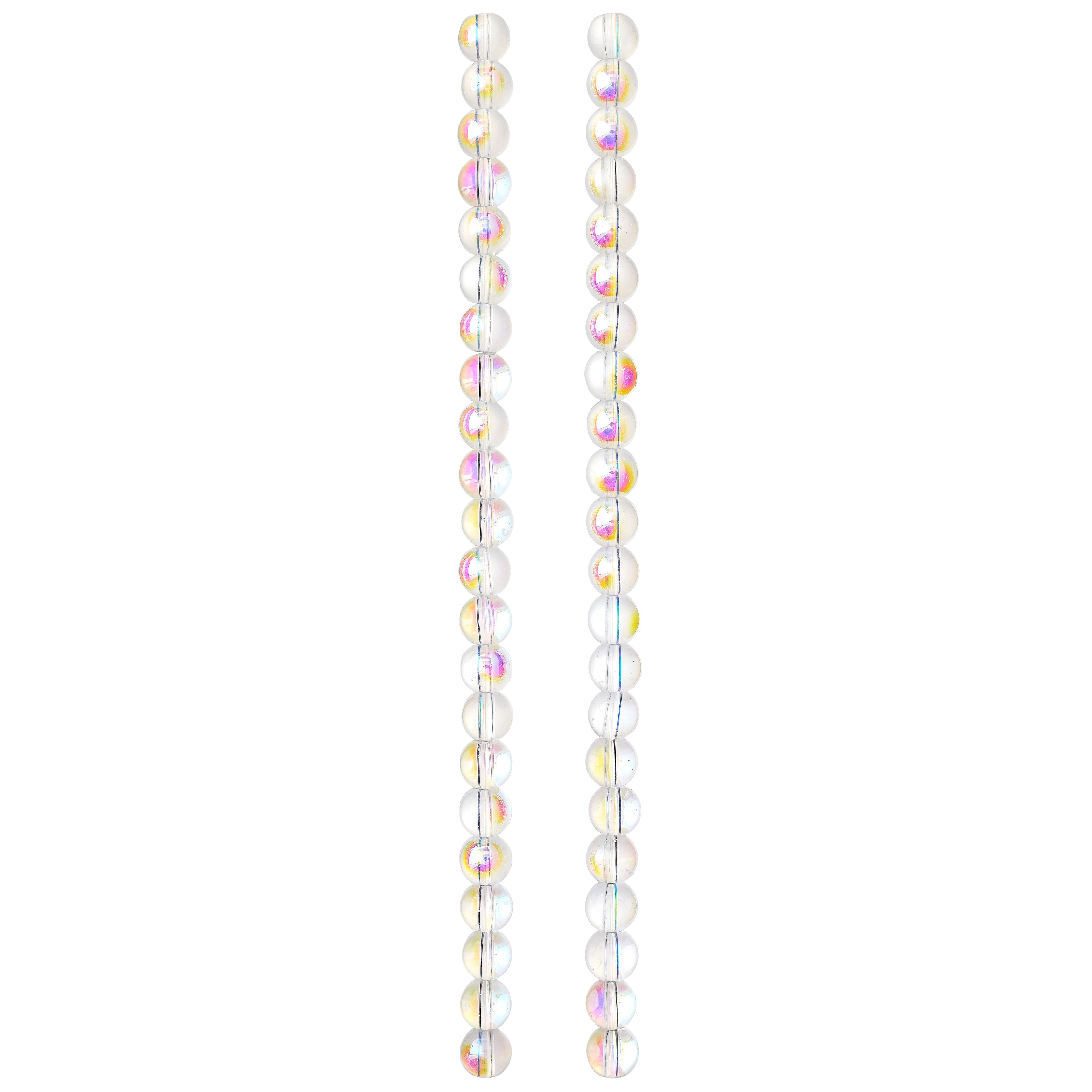 12 Pack: Crystal Aurora Borealis Faceted Glass Round Beads, 8mm by Bead Landing&#x2122;