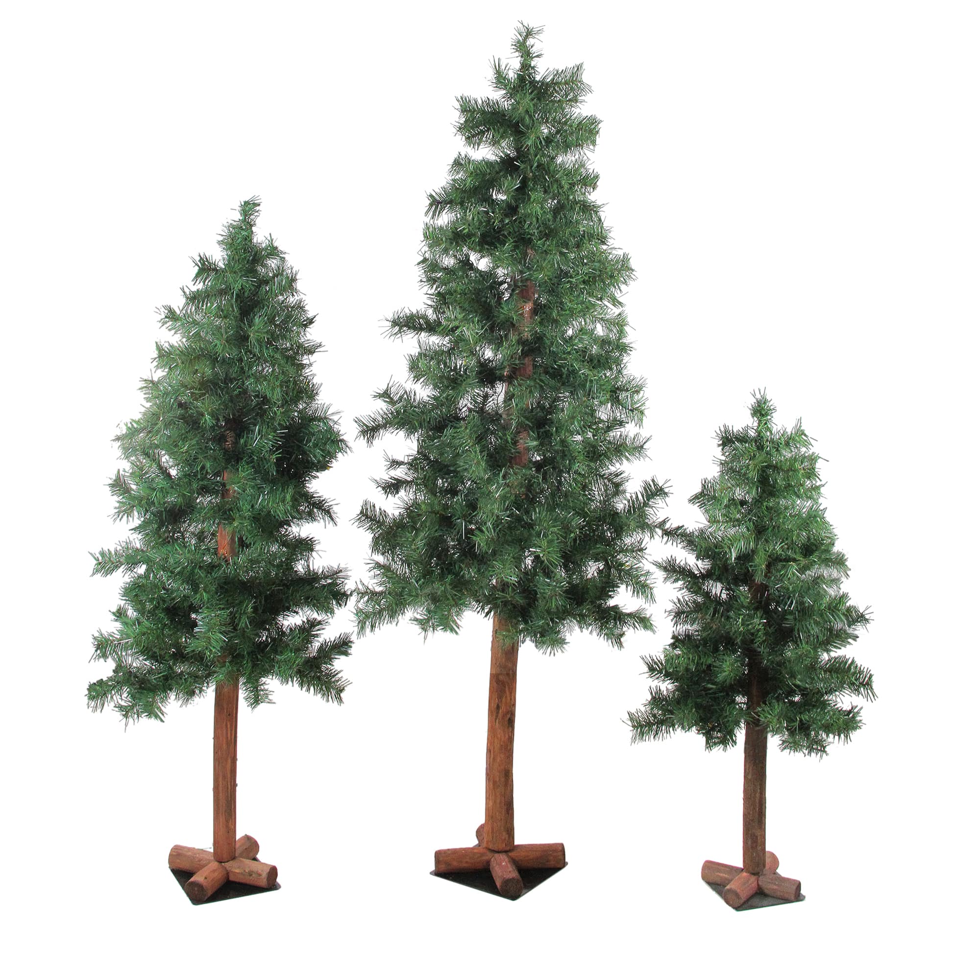 3ft., 4ft., &#x26; 5ft. Unlit Woodland Alpine Artificial Christmas Tree Set