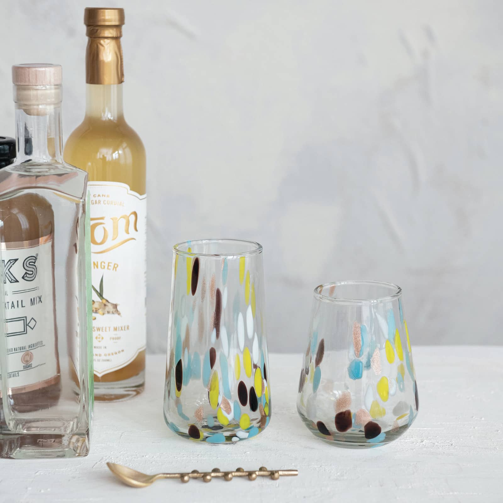 Hello Honey® 13oz. Blown Confetti Drinking Glasses, 6ct.