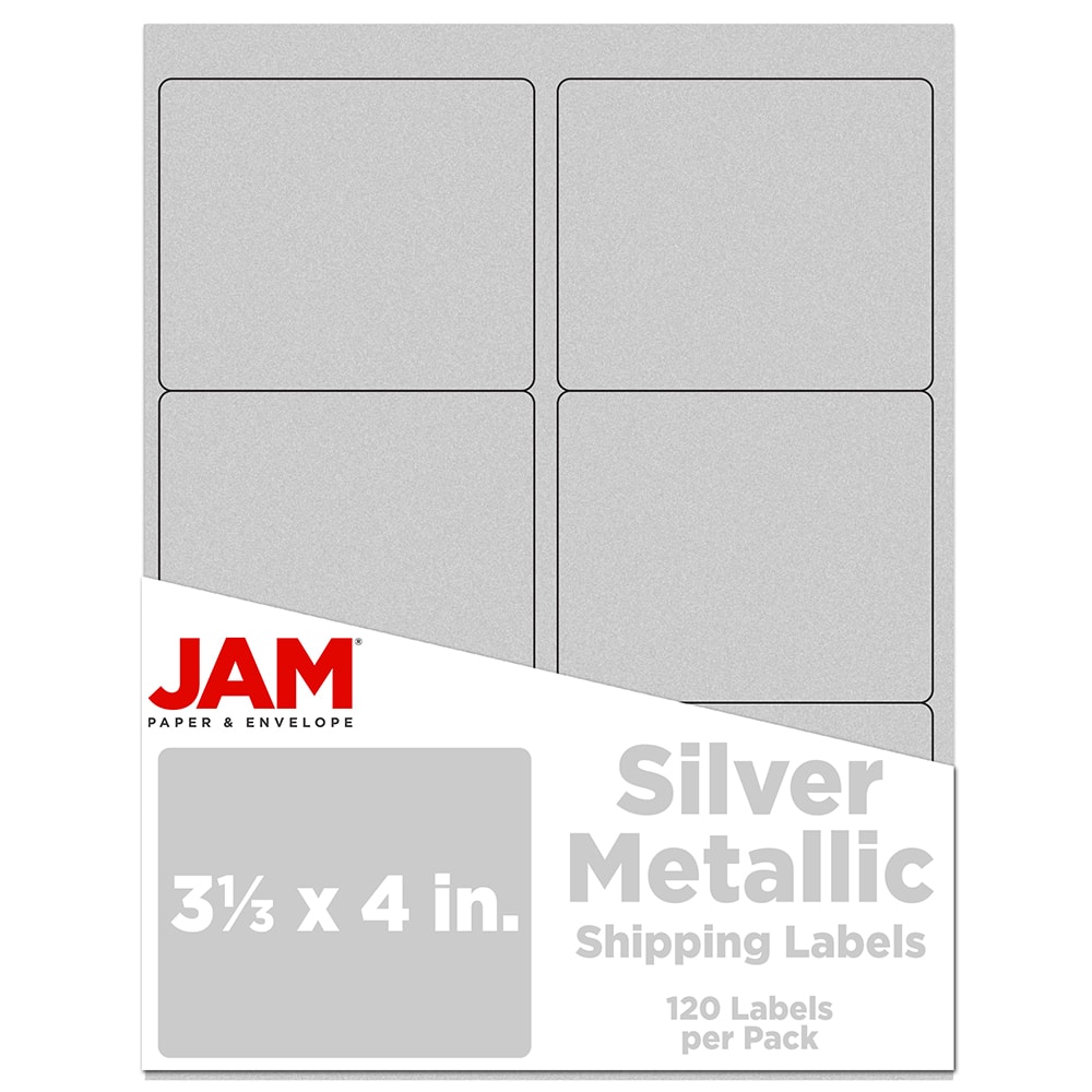 JAM Paper Adhesive Shipping Labels, 3.33" x 4"