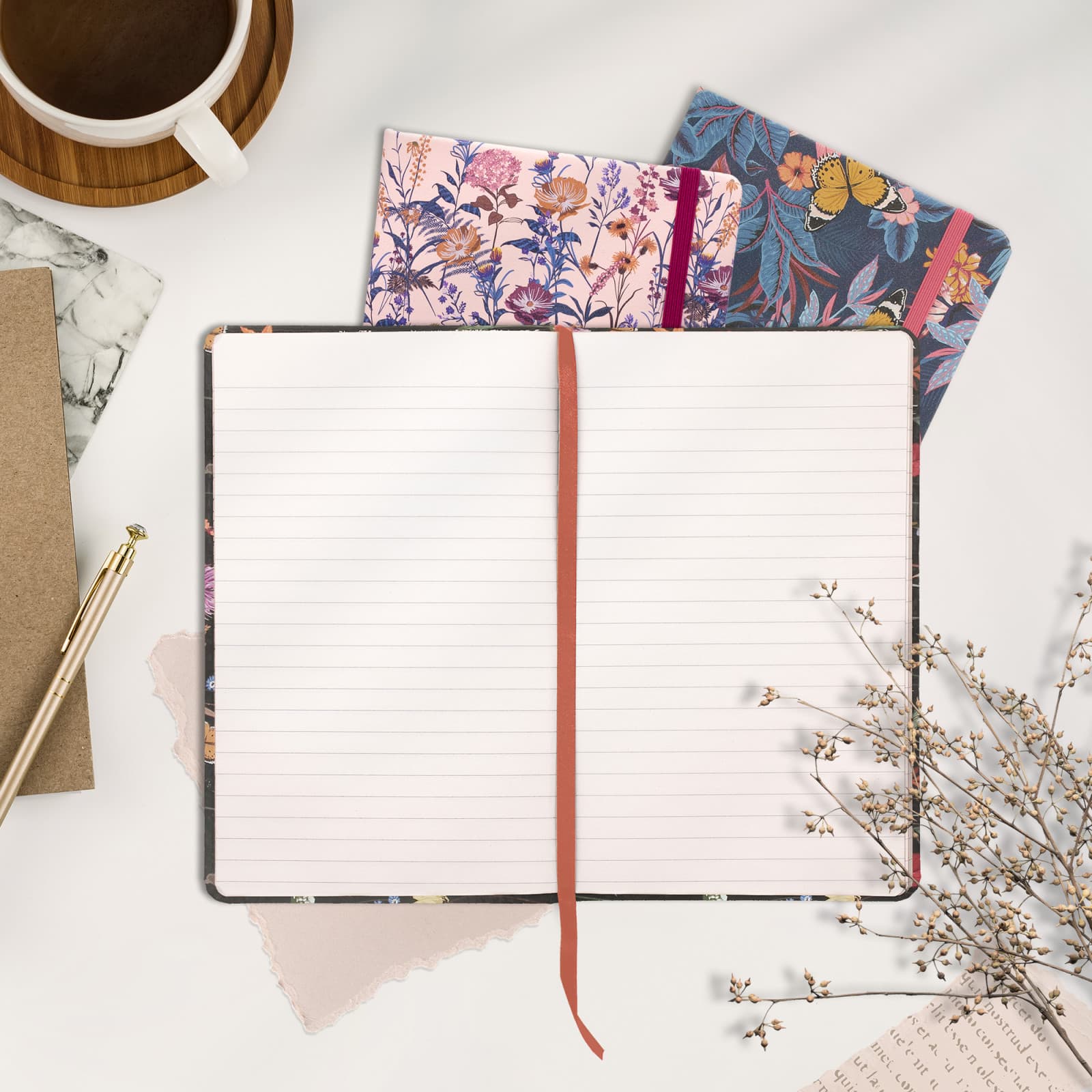 Pukka Pads Bloom Softcover Notebooks with Pocket, 3ct.