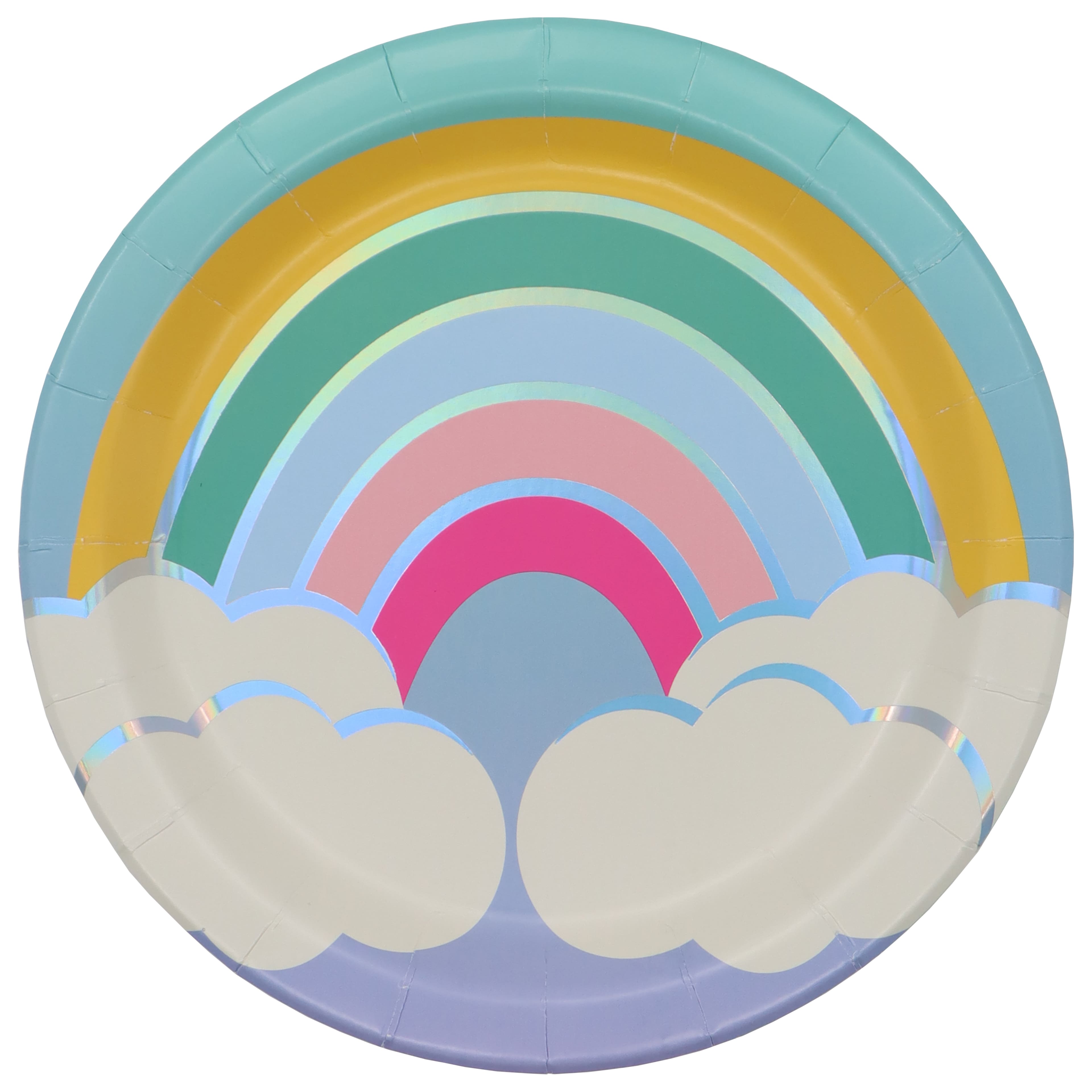 7&#x22; Iridescent Rainbow Snack Plates, 8ct. by Celebrate It&#x2122;