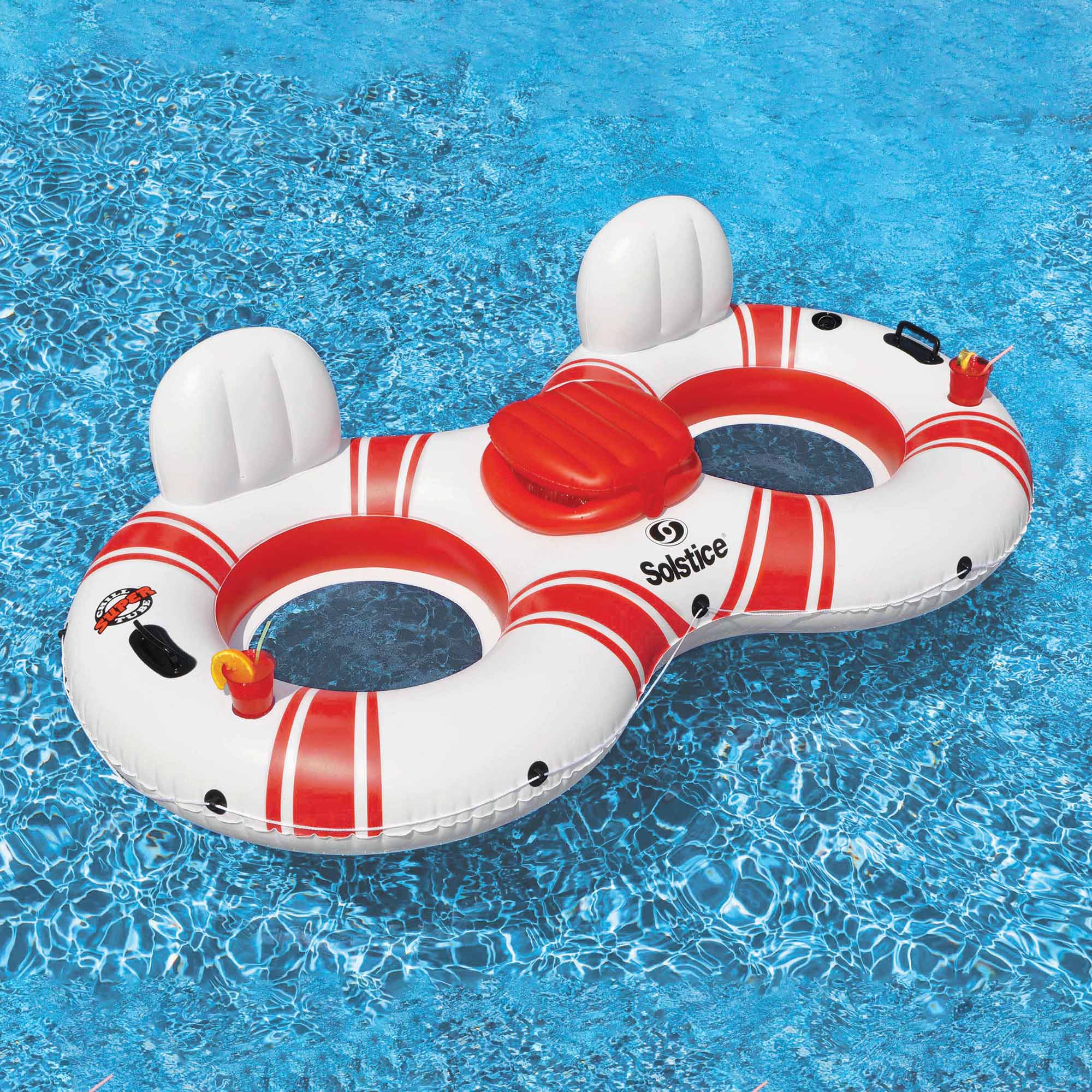 Swimline 88&#x22; Super Chill Swimming Pool Duo Inner Tube with Cooler