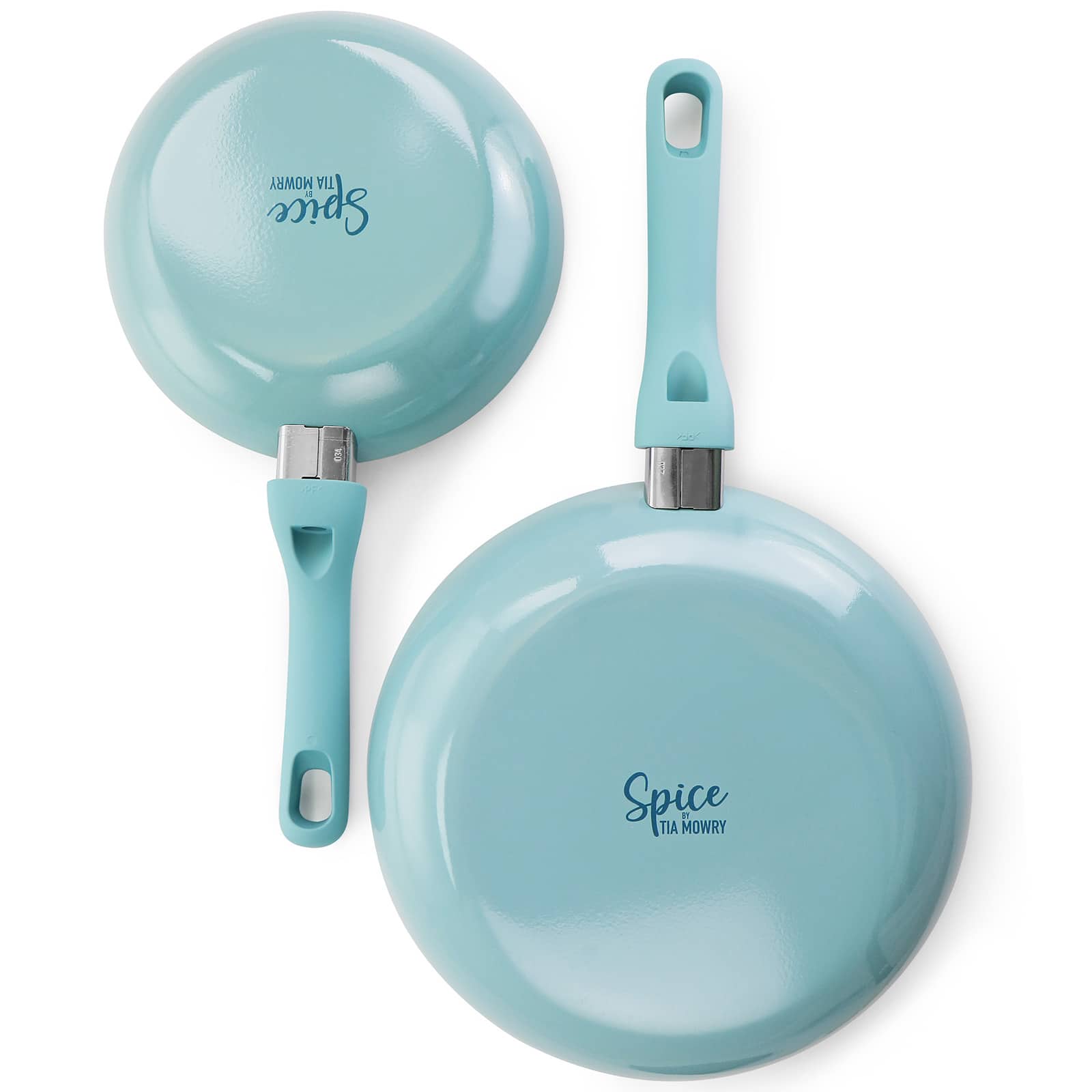 Spice by Tia Mowry Savory Saffron 2 Piece Ceramic Nonstick Aluminum Frying Pan Set