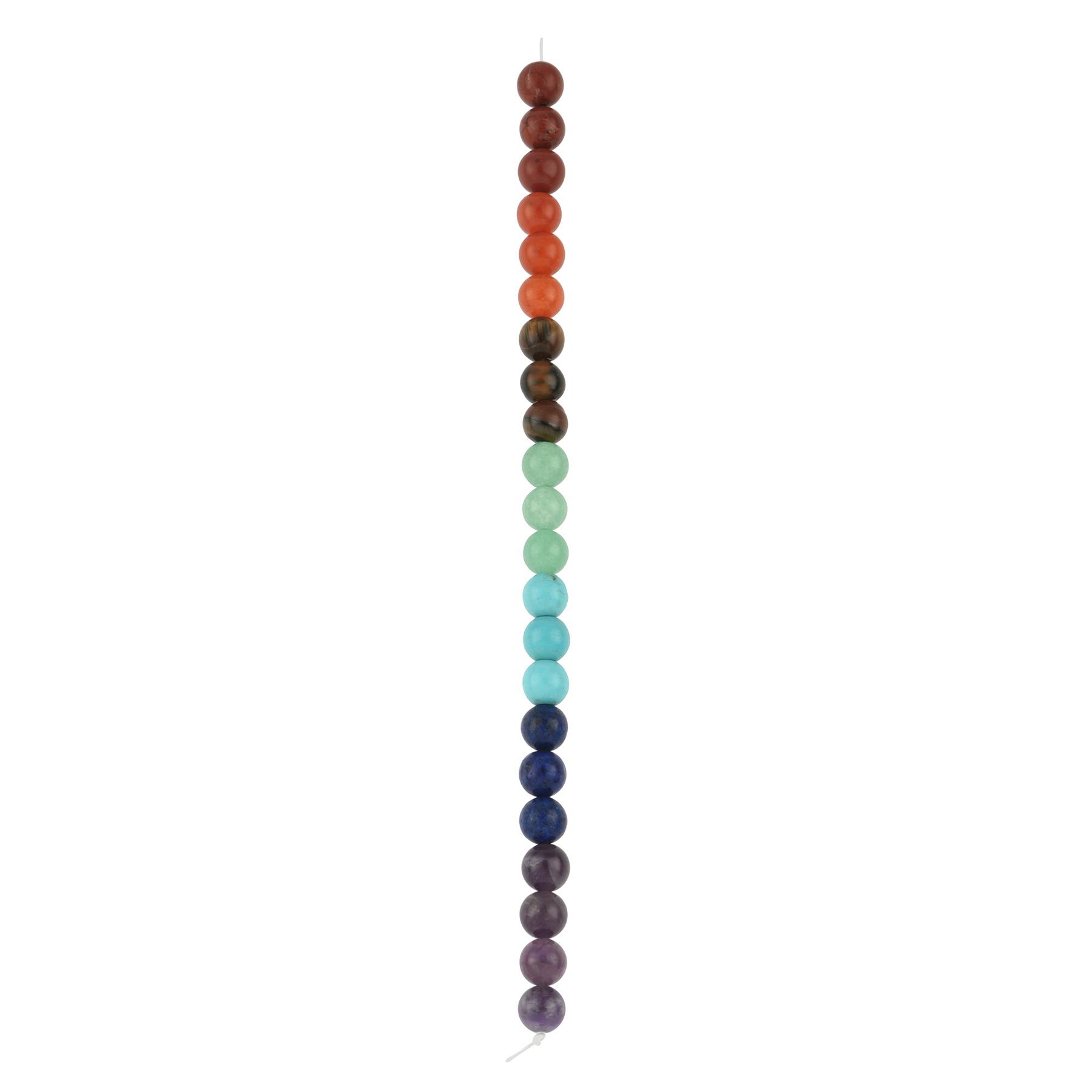 12 Packs: 22 ct. (264 total) Rainbow Mixed Stone Round Beads, 7.5mm by Bead Landing™