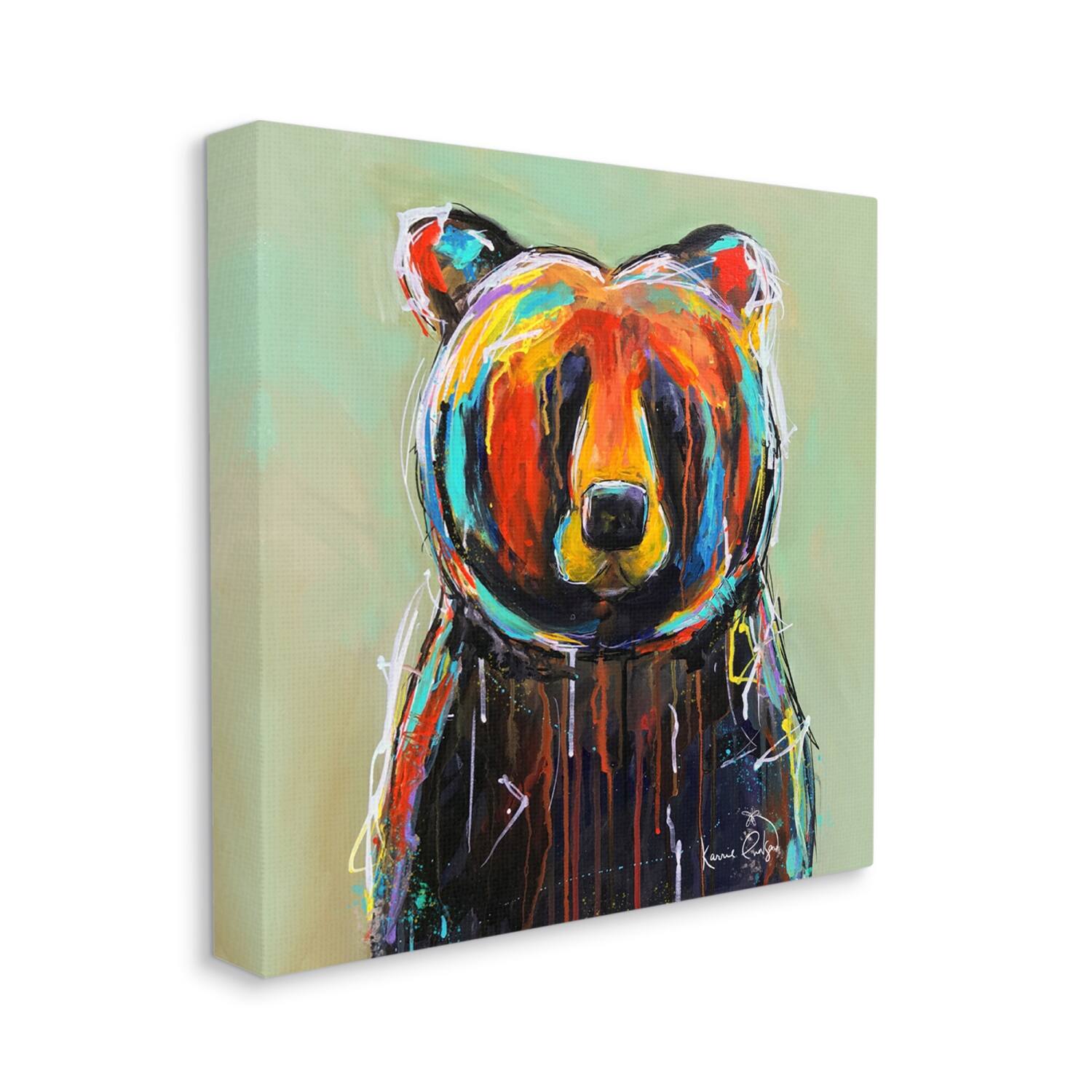 Stupell Industries Abstract Urban Bear Graffiti Canvas Wall Art