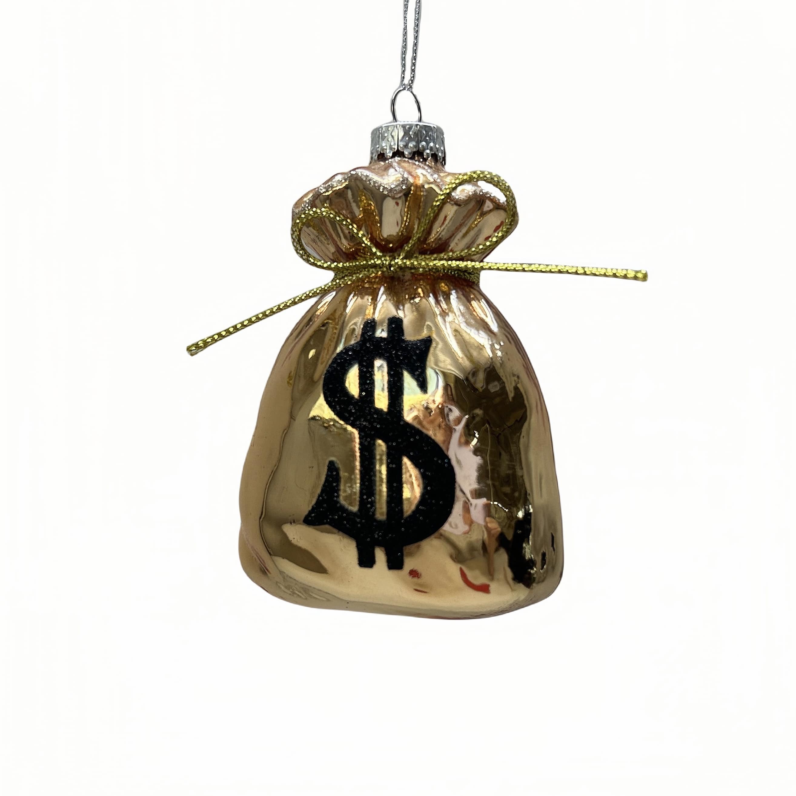 4.5&#x22; Gold Money Bag Glass Ornament by Ashland&#xAE;