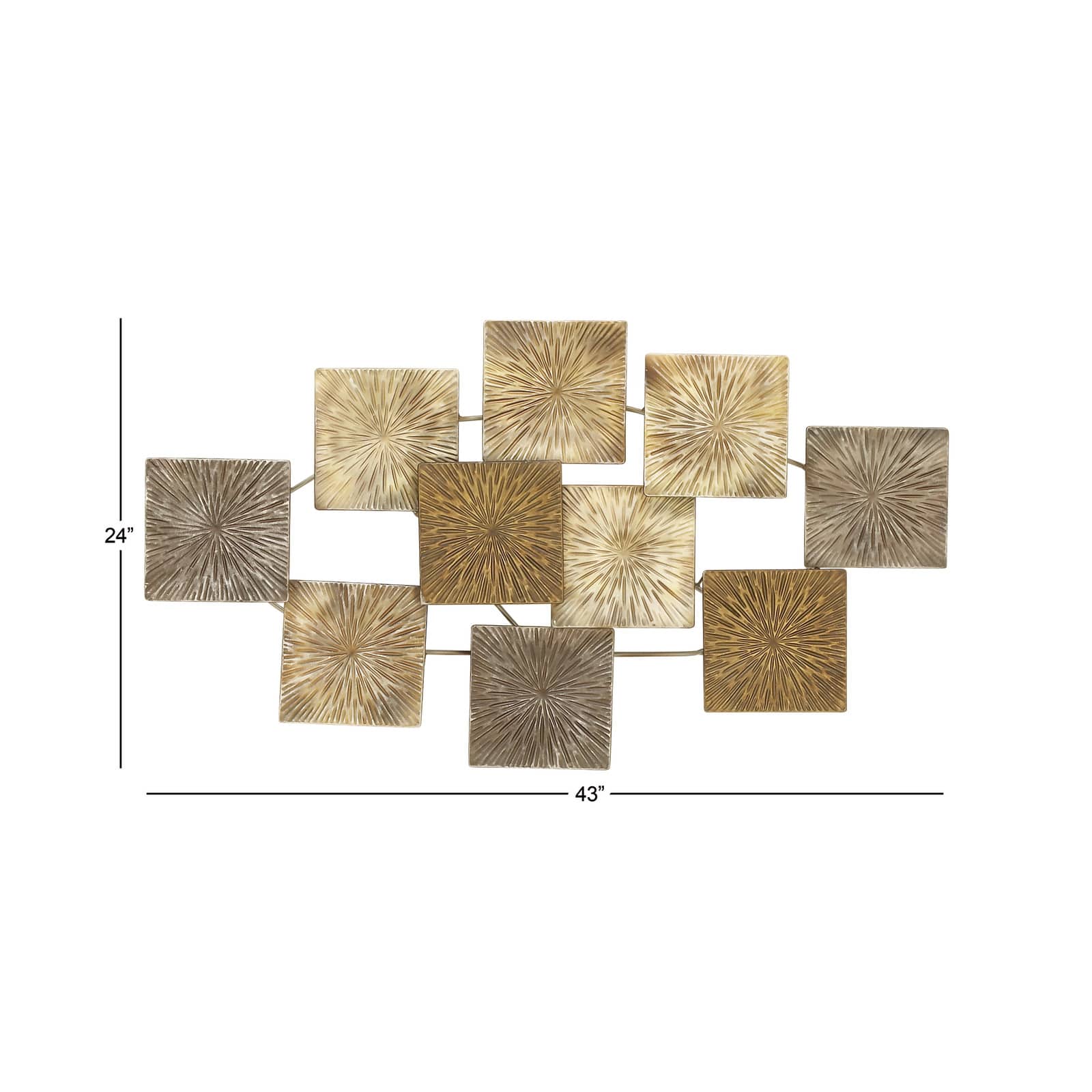 Gold Contemporary Abstract Metal Wall Décor, 43" x 24"