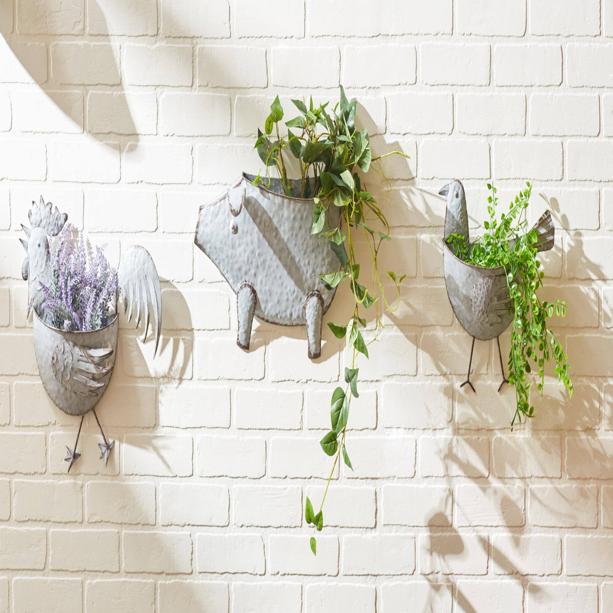 DII® 12.5" Bird Galvanized Wall Planter