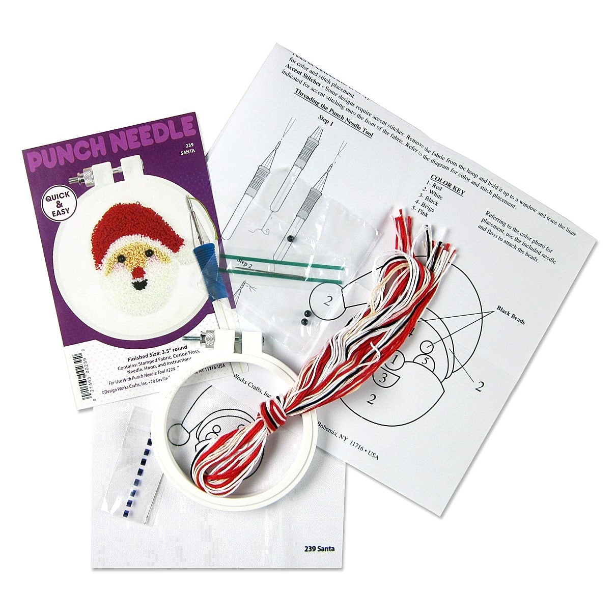 Design Works&#x2122; Round Santa Punch Needle Kit