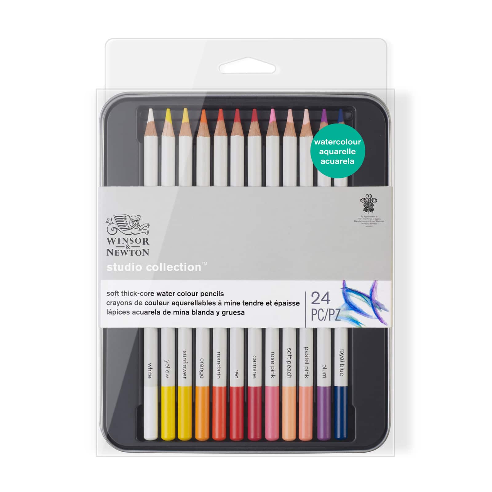 Winsor & Newton™ Studio Collection™ 24 Color Watercolor Pencil Tin